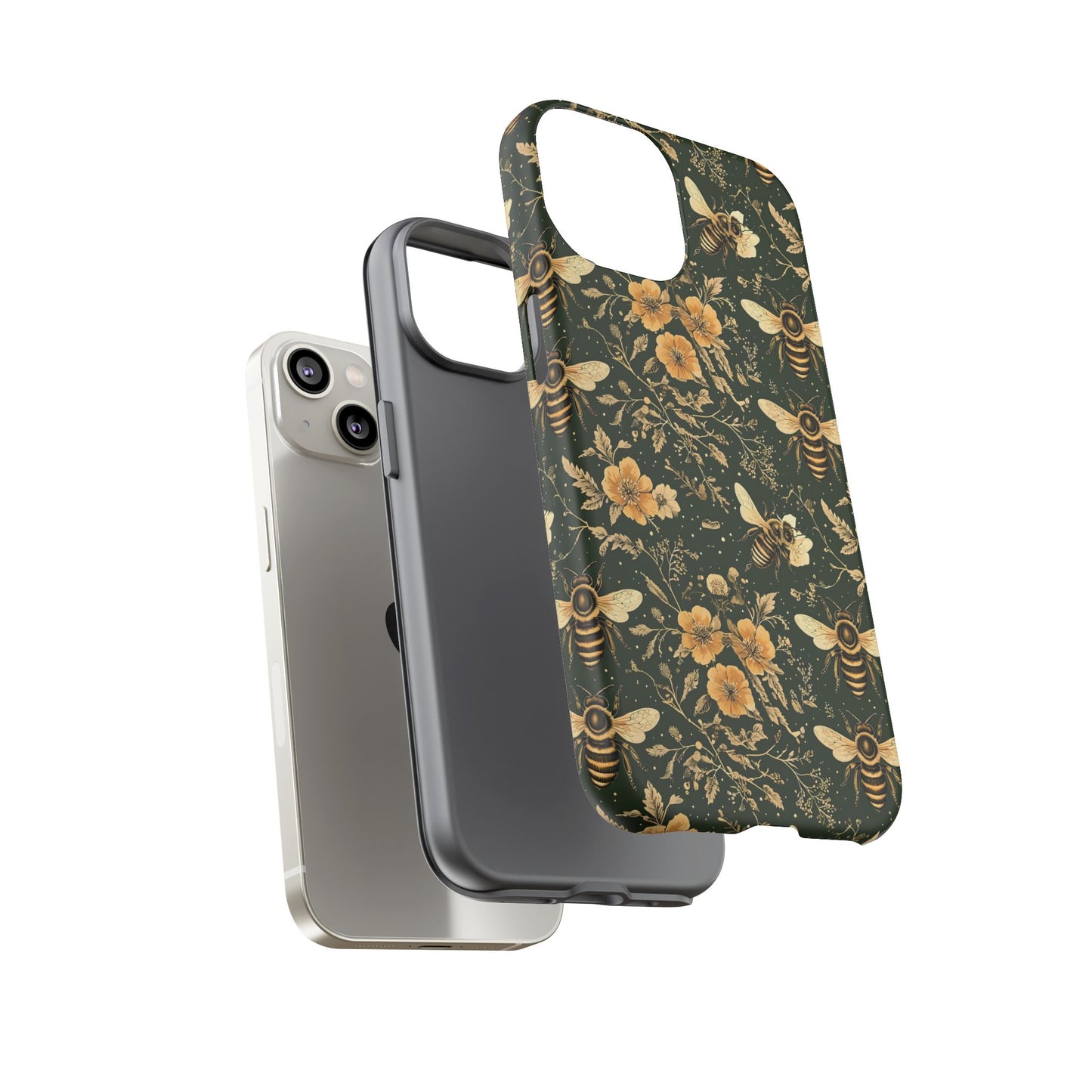 Nature-Inspired Phone Case, Tough Cases for Nature Lovers, Floral Bee Design, Eco-Friendly Gift, Summer Vibes, Trendy Phone Accessory,