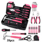 The 39pcs Pink Tool Kit is a versatile collection of hand tools perfect for any home or workshop.