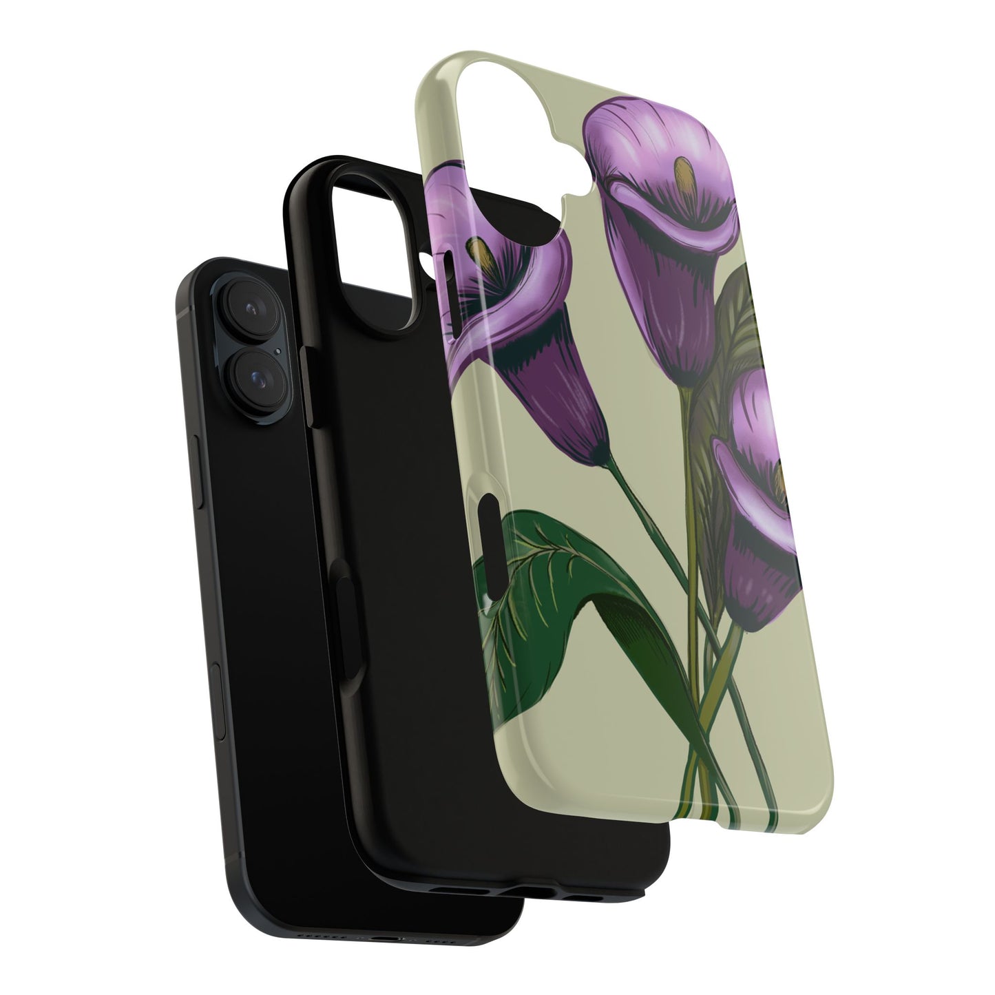 Floral Phone Case - Tough Cases, Purple Flower Design, Cell Phone Accessories, Gift for Her, Nature Lover Essentials