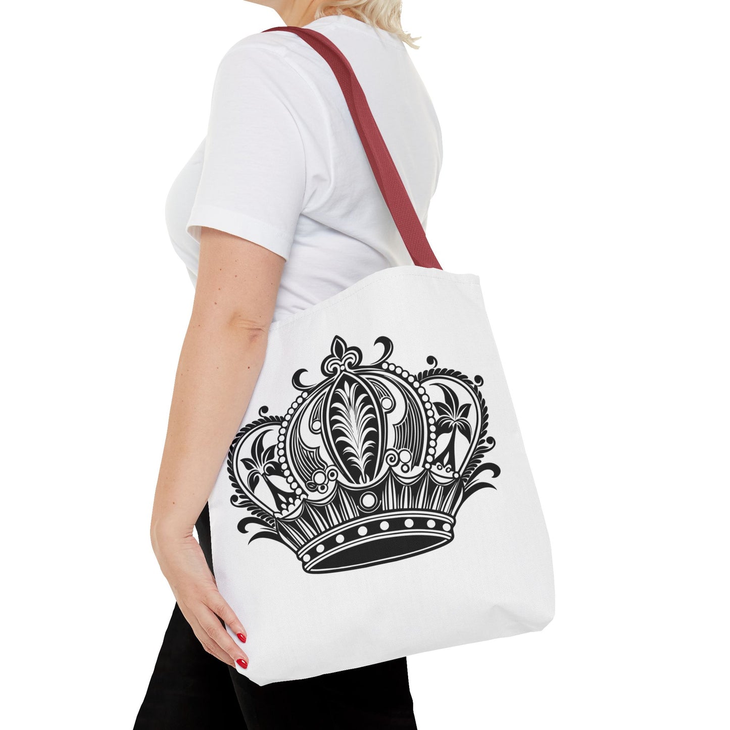 Crown Design Tote Bag, Royal Style Shopping Tote, Chic Grocery Bag, Gift for Her, Fashionable Accessories