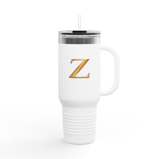 Insulated Travel Mug, 40oz - Letter Z Personalize Hipster Coffee Tumbler