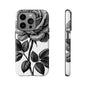 Elegant Floral Phone Case - Tough Cases, Black Rose Design, Floral Phone Cover, Stylish Phone Accessory, Gift for Her, Mother's Day