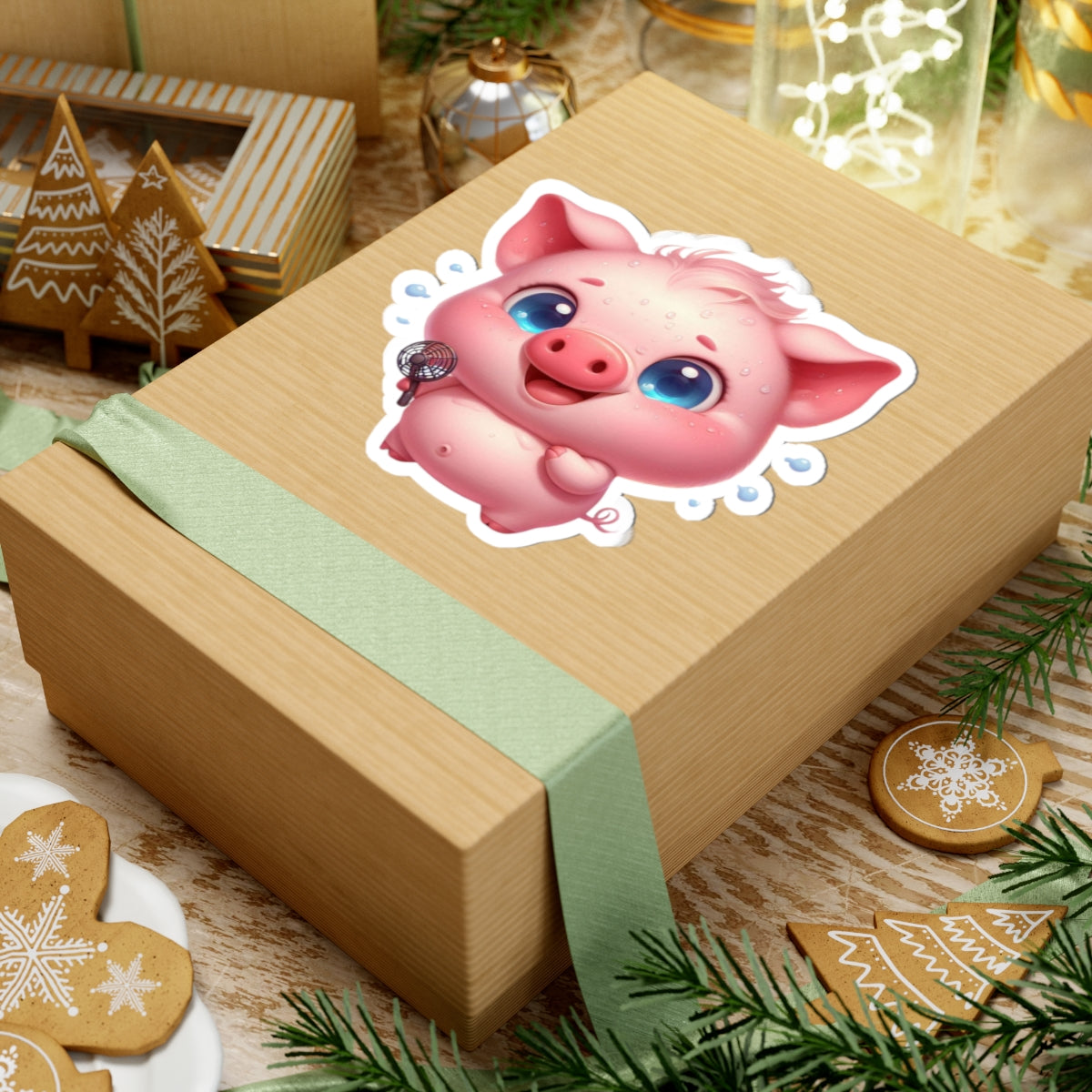 Cute Piglet Kiss-Cut Stickers, Decorative Stickers for Scrapbooking, Laptop Decals, Cute Gifts, Nursery Decor