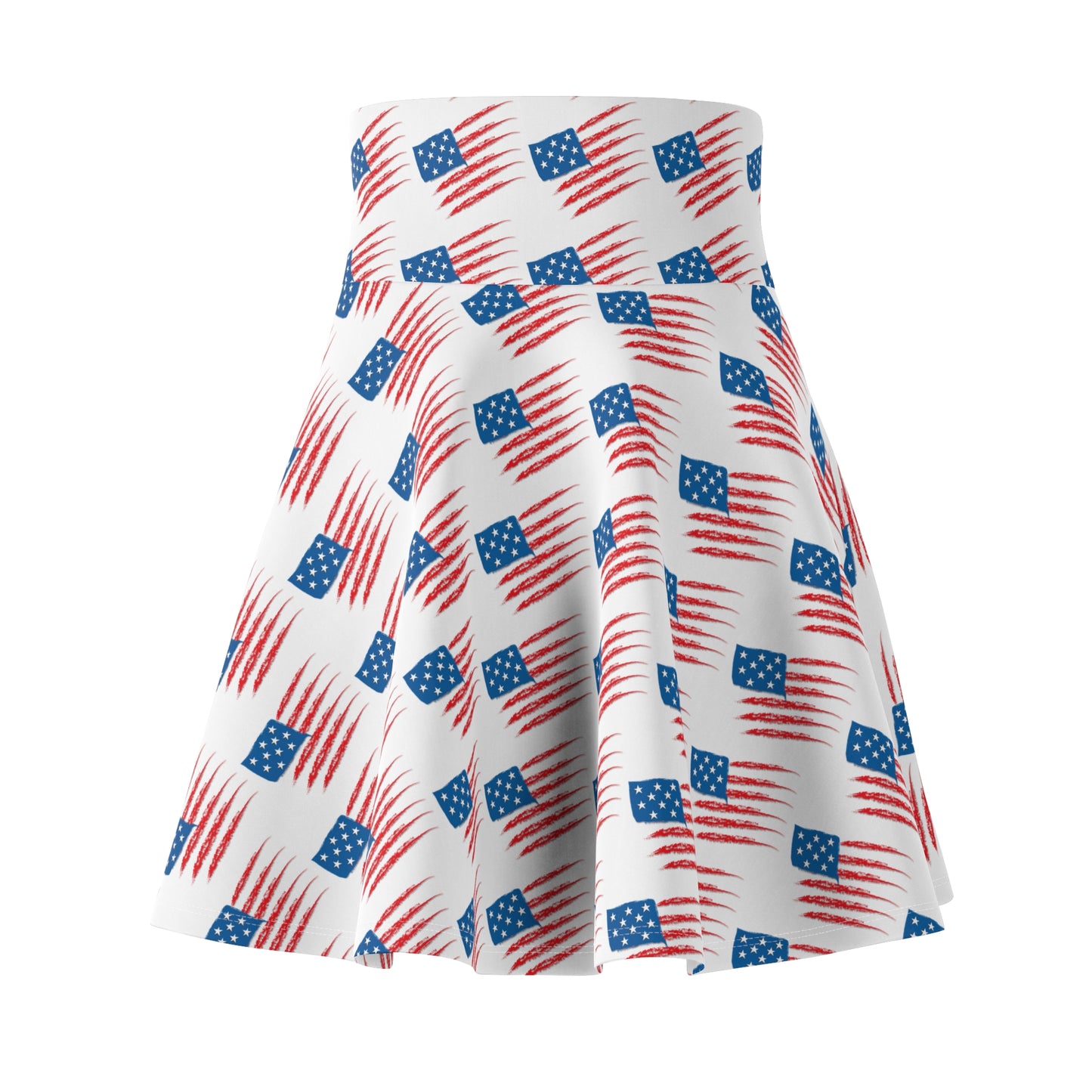 Patriotic Women's Skater Skirt, American Flag Print Skirt, Casual Summer Wear, Fourth of July Outfit, Festival Skater Dress