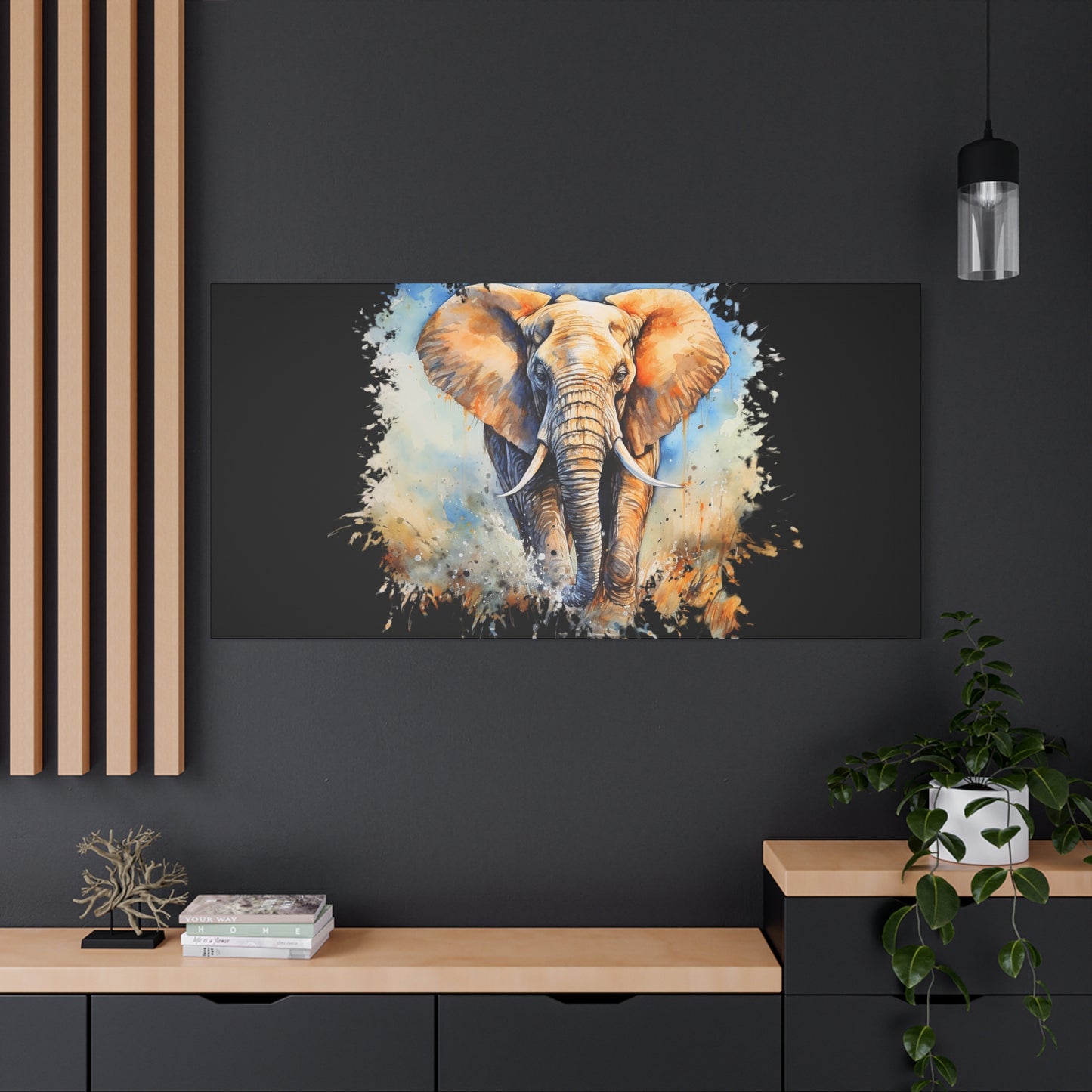 Matte Canvas, Stretched, 1.25" - Elephant