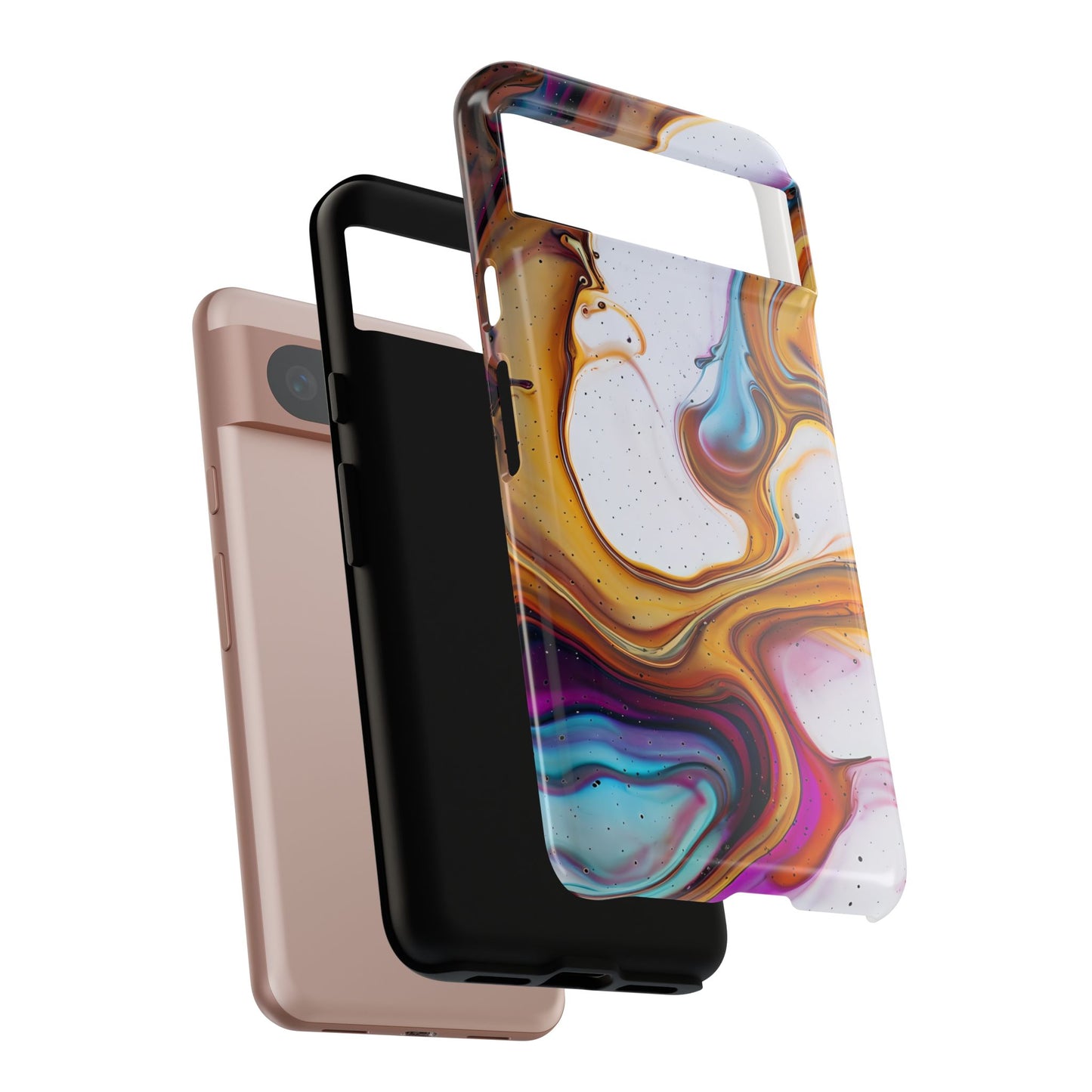 Artistic Phone Case, Tough Cases with Colorful Marble Design