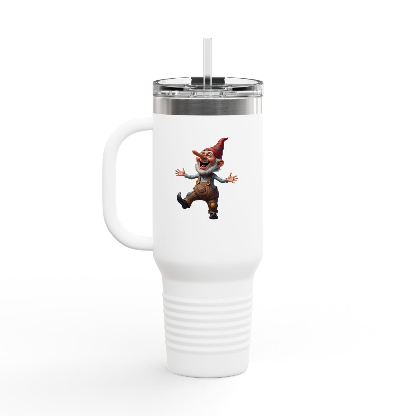 Whimsical Insulated Travel Mug, 40oz - Fun Gnome Design, Perfect for Coffee Lovers, Gifts for Her, Outdoor Adventures, Road Trips