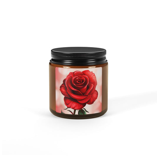 Rose Scented Soy Candle — Amber Jar (Multiple Sizes)