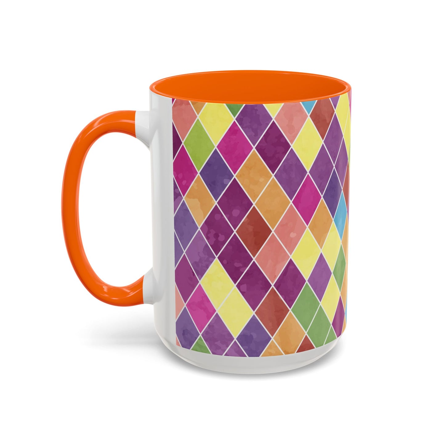 Colorful Diamond Pattern Coffee Mug, Coffee Lover Gift, Bright Kitchen Decor, Artistic Mug, Vibrant Drinkware