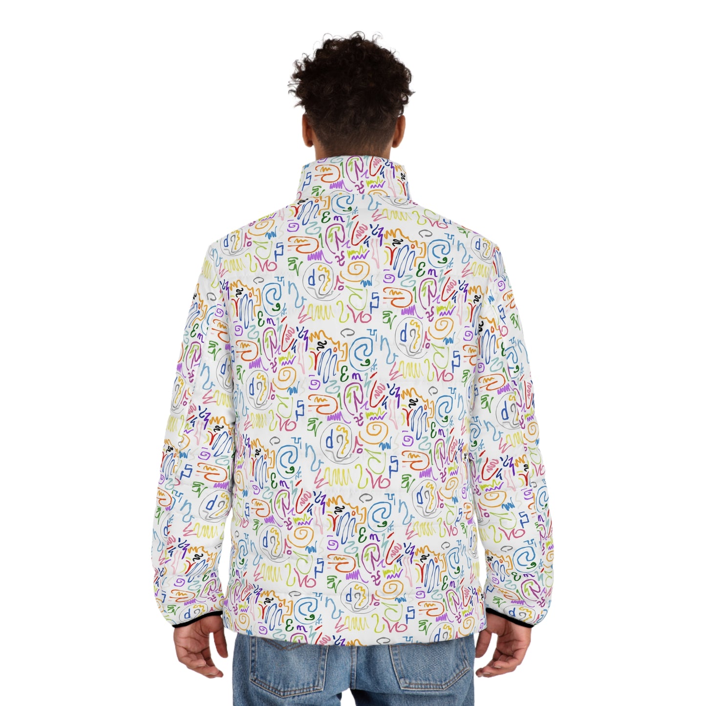 Colorful Men's Puffer Jacket, Trendy Outerwear, Fashion Jacket, Winter Coat, Casual Wear, Gifts for Him