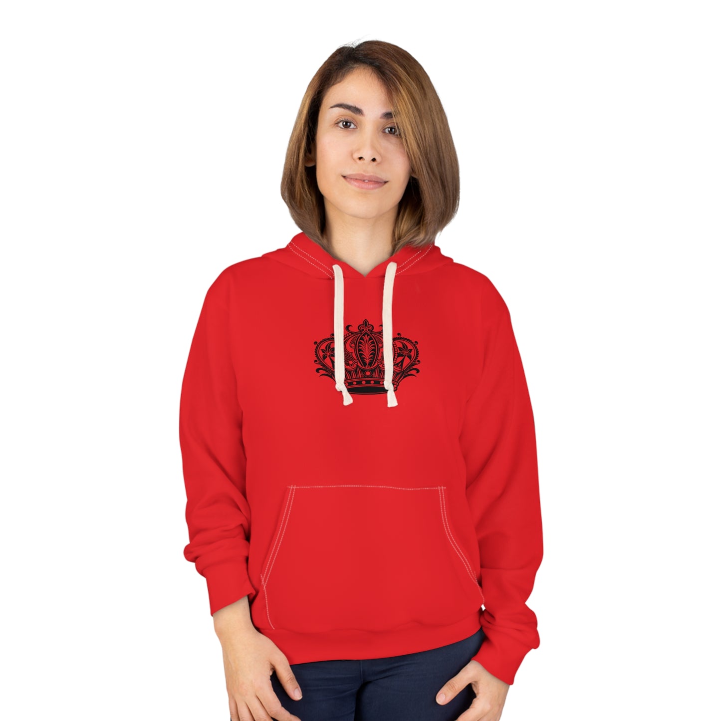 Bold Crown Unisex Pullover Hoodie, Stylish Streetwear, Gift for Him, Her, Cozy Layer, Statement Piece, Red Hoodie