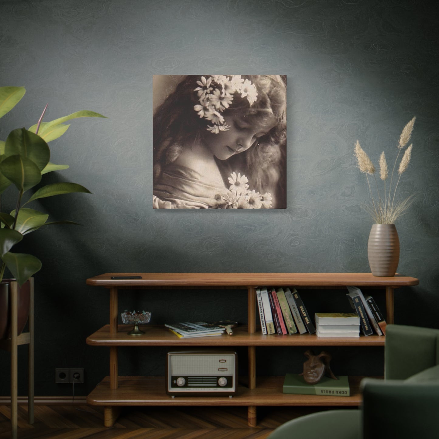 Vintage Floral Portrait Canvas