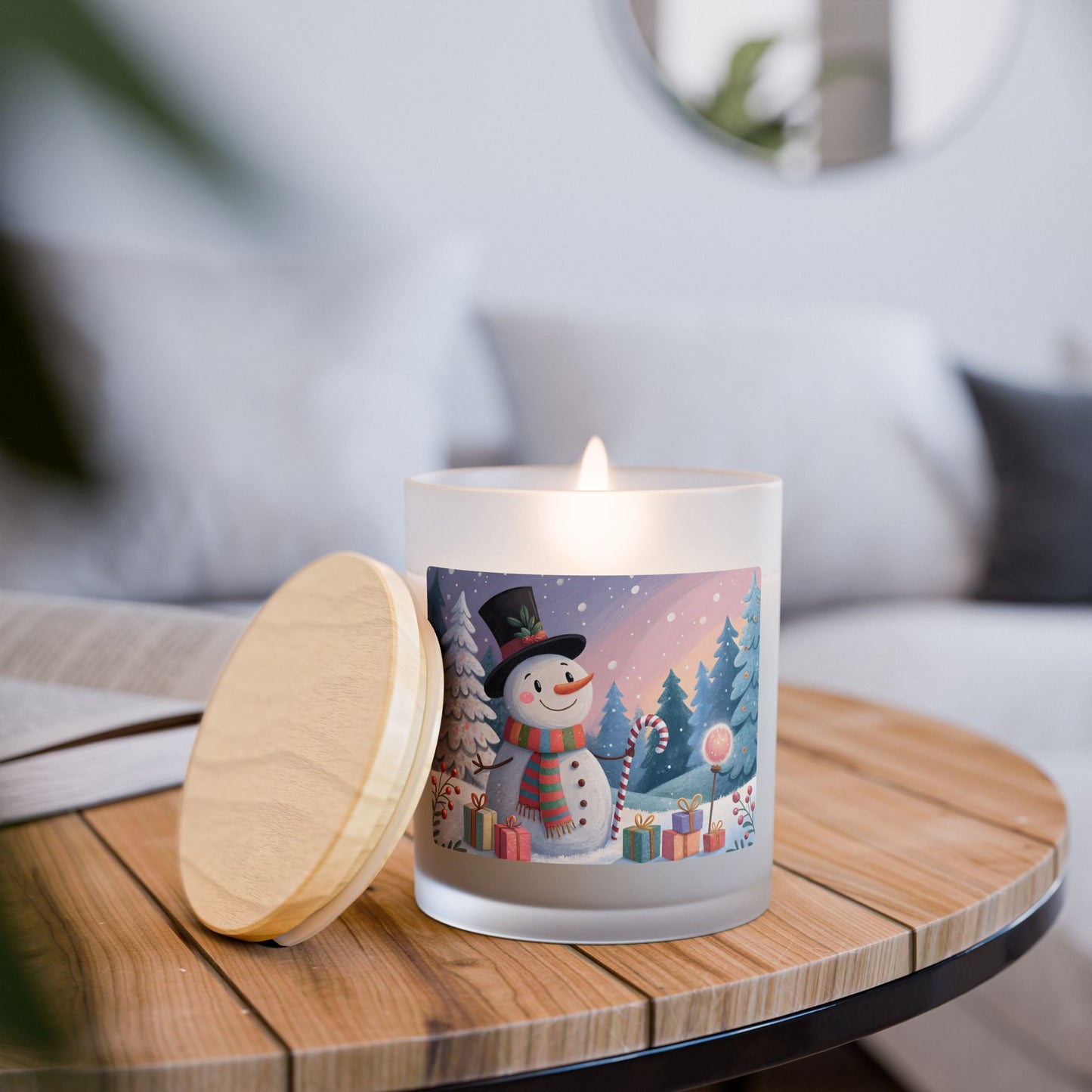 Festive Snowman Candle, Winter Home Decor, Holiday Gift Idea, Christmas Candle, Cozy Room Atmosphere, Seasonal Scent
