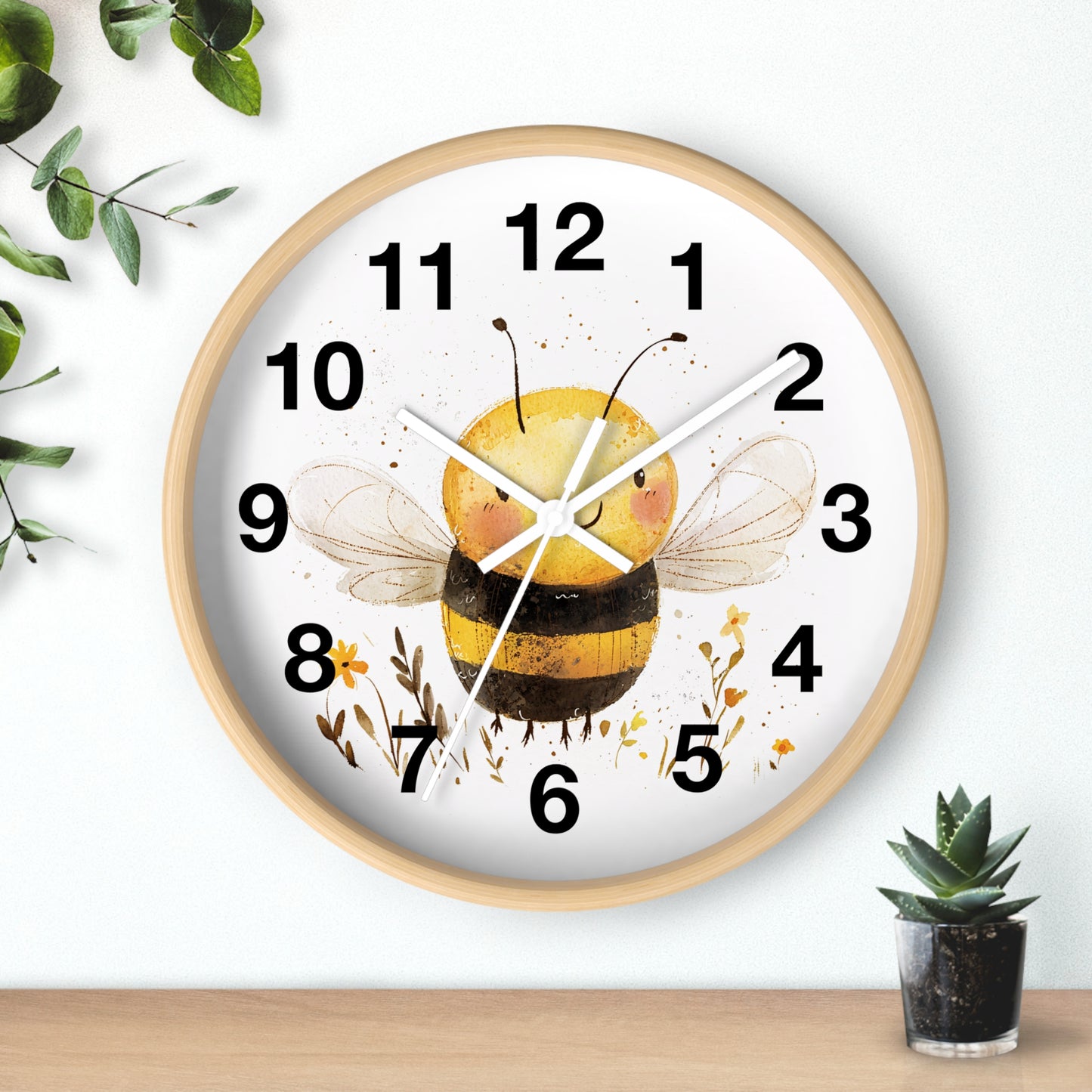 Bee-Themed Wall Clock, Cute Bee Decor for Home, Perfect Gift for Bee Lovers, Nature-Inspired Wall Art, Kids Room Decor
