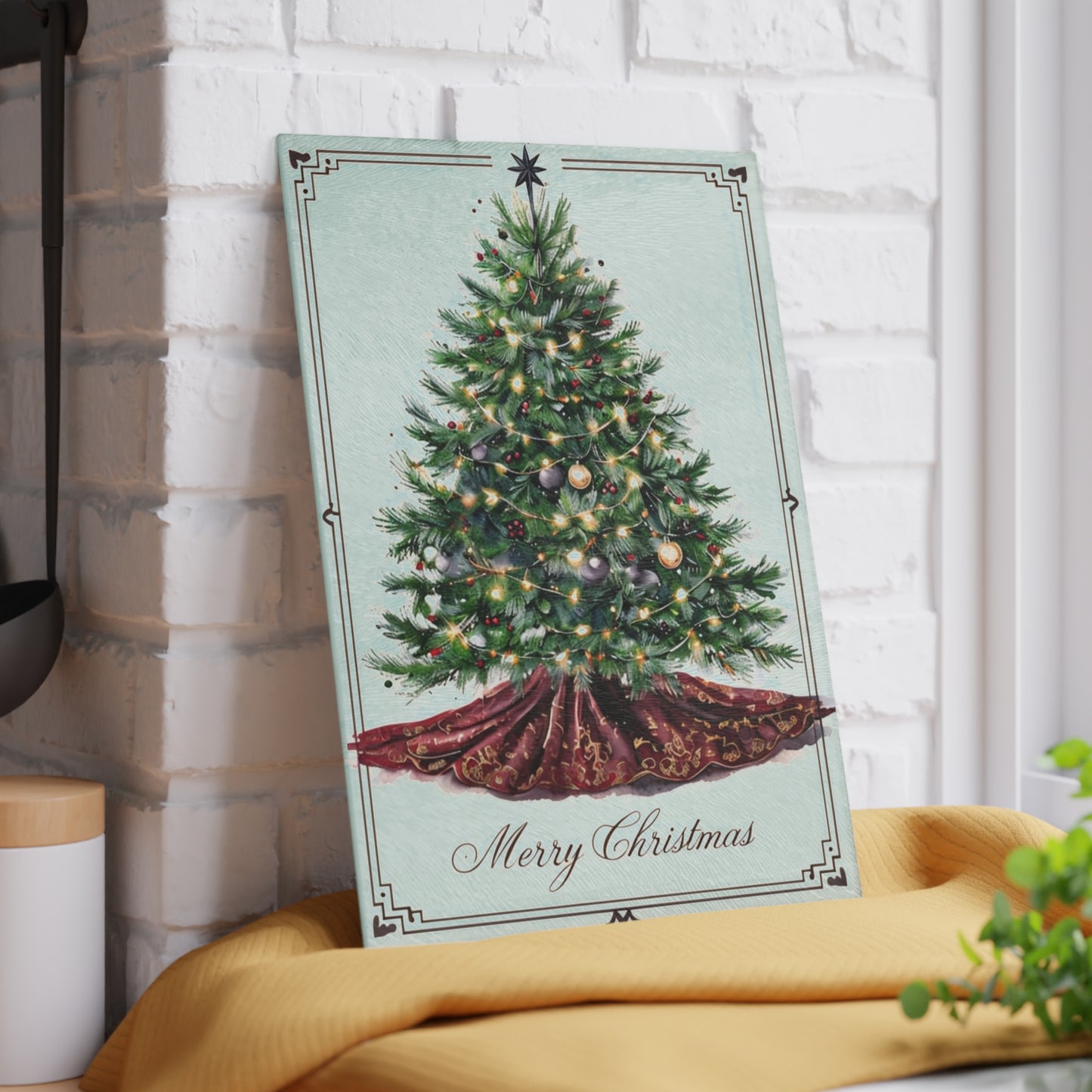 Christmas Tree Glass Cutting Board - Festive Holiday Kitchen Decor