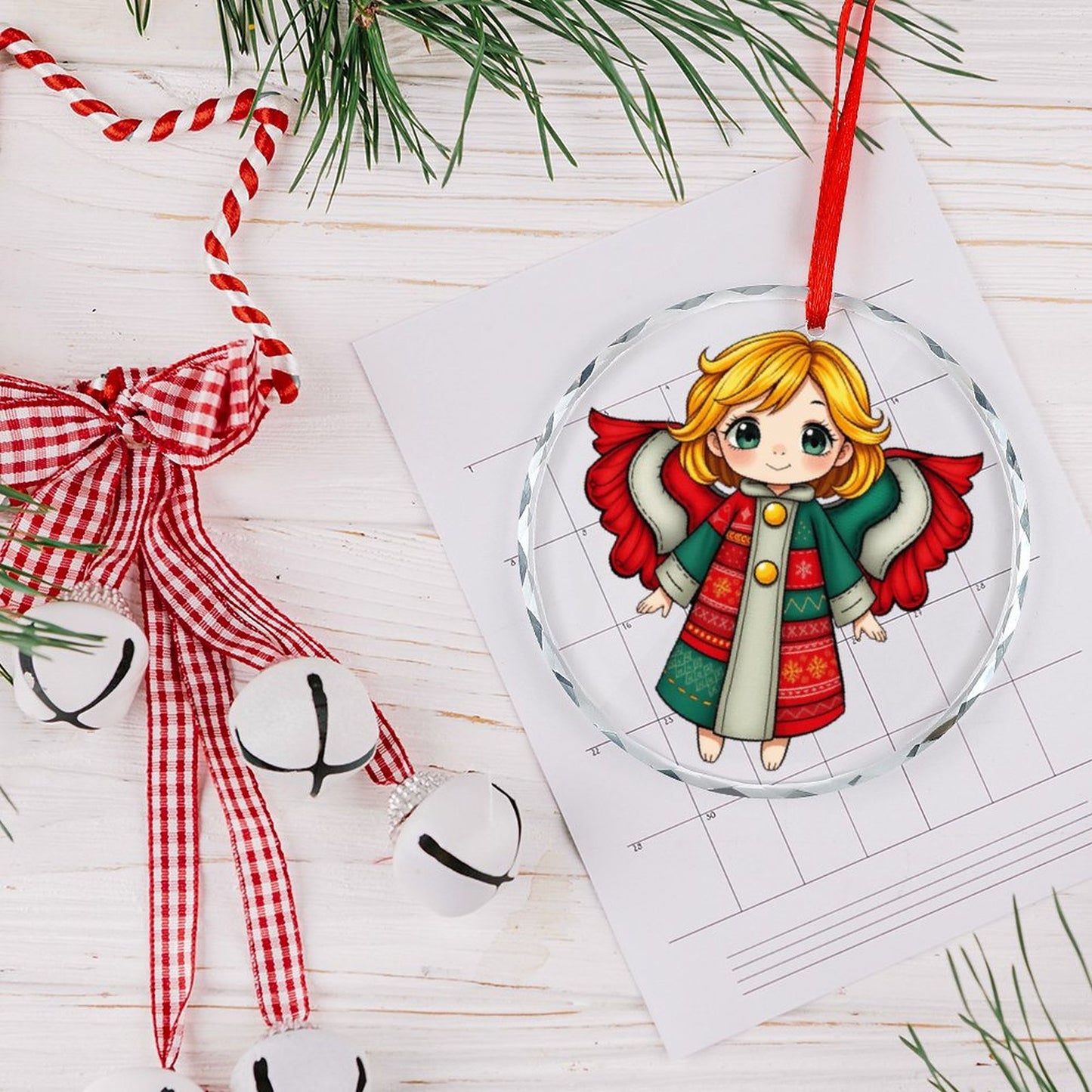 Glass Circular Ornament Pendant