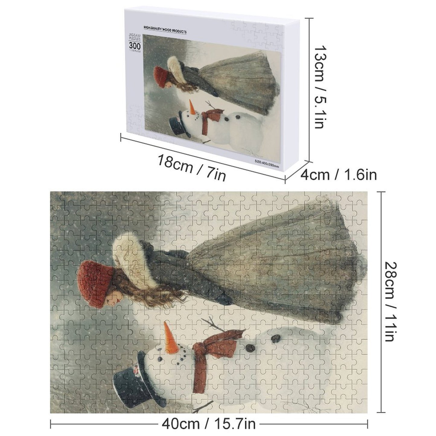 Wooden Picture Puzzle - Snowman