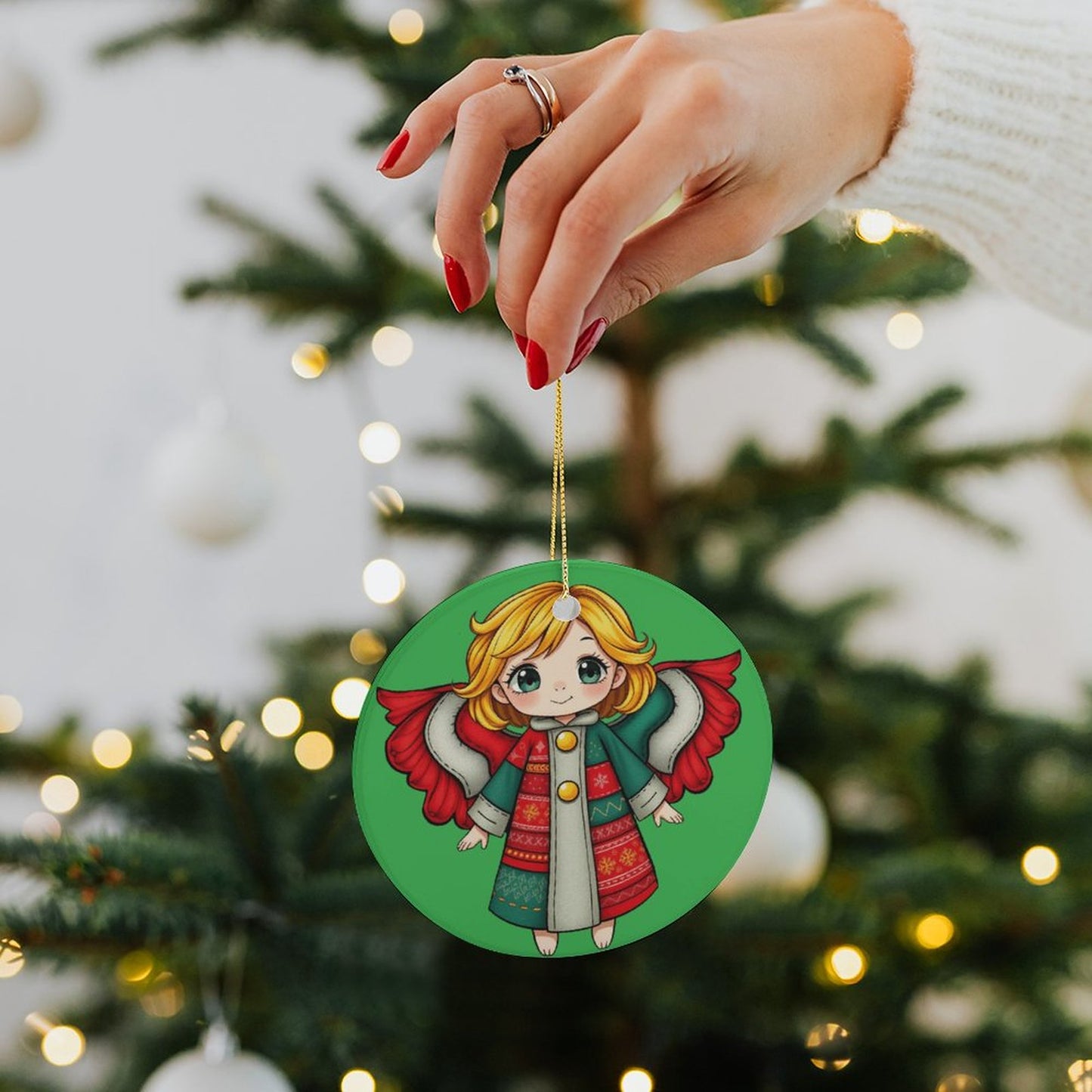 Round Ceramic Christmas Decorations (Matte Surface)