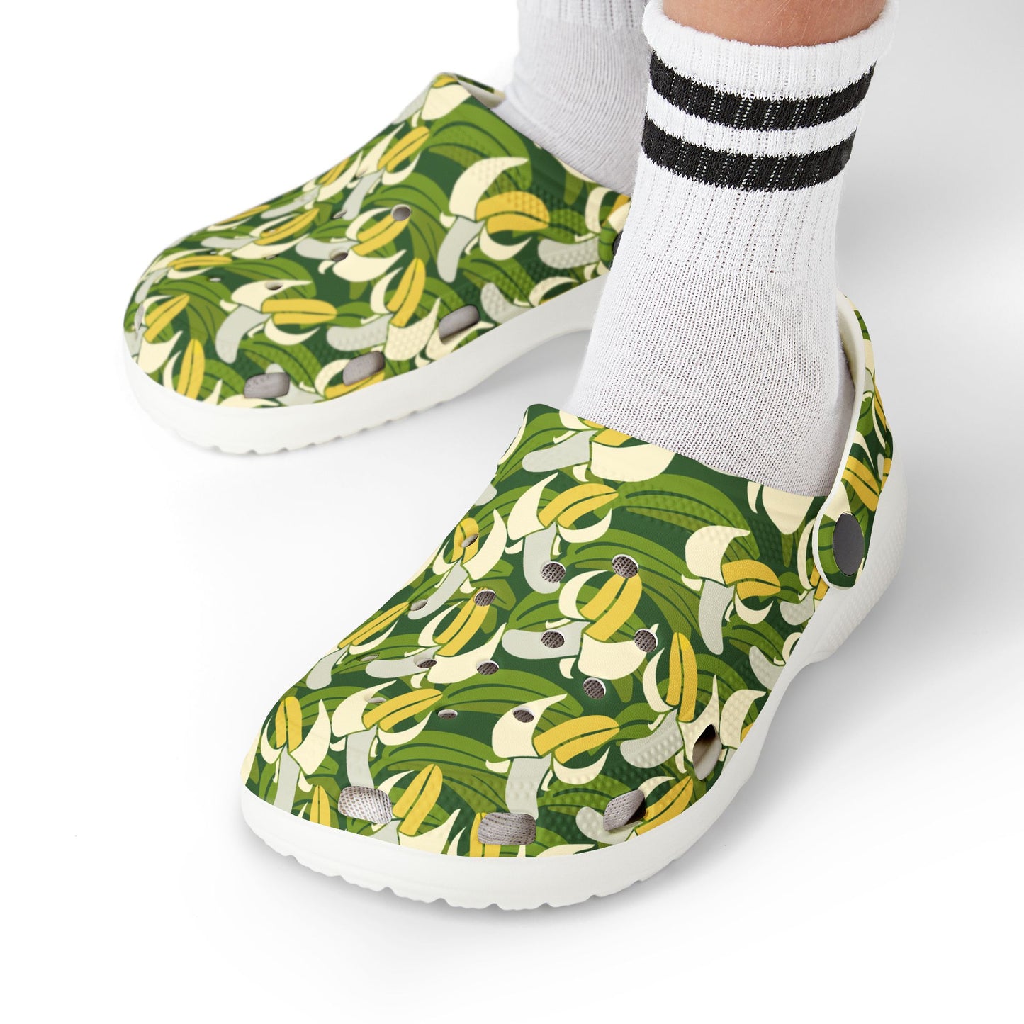 Fun Patterned Kid's Clogs - Perfect for Summer Adventures, Playful Footwear for Kids, Banana Design Slippers, Easy On/Off Kids [...]
