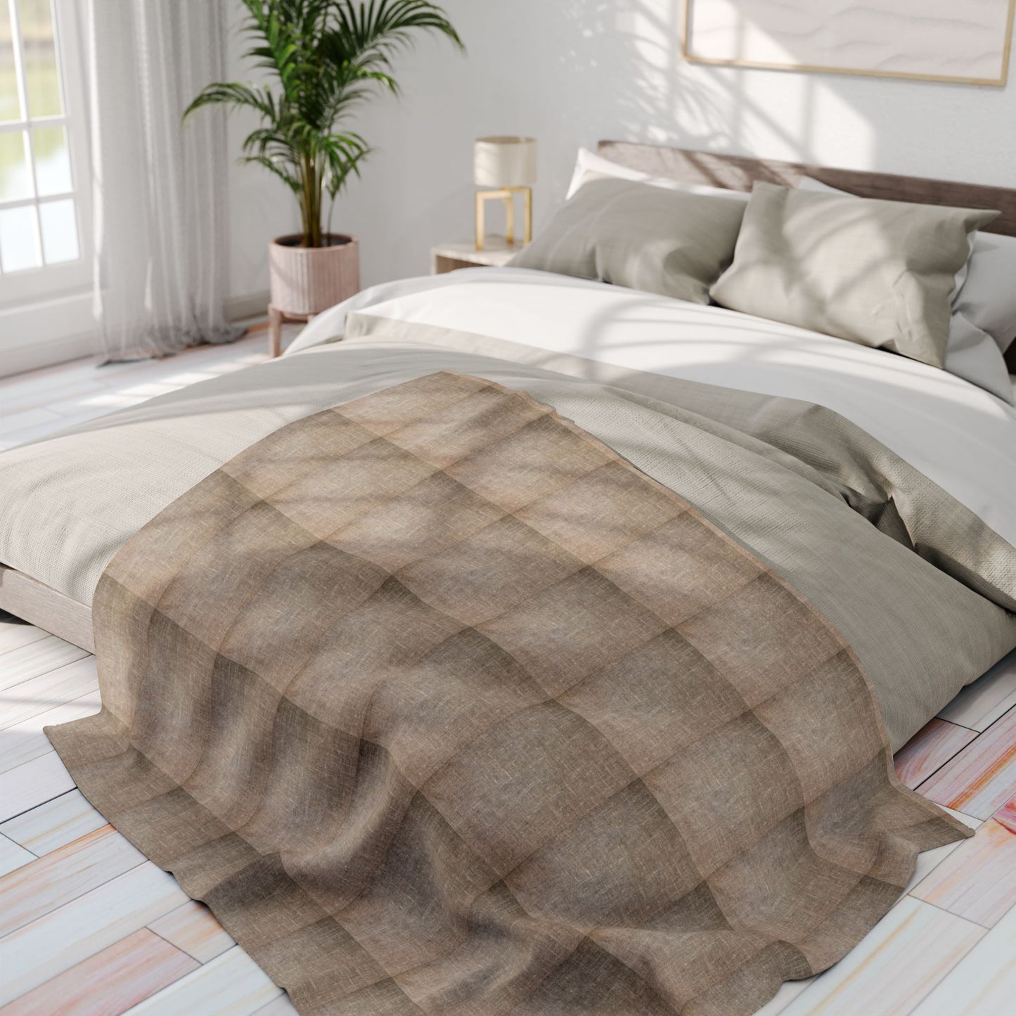 Cozy Minimalist Arctic Fleece Blanket | Soft Throw for Home, Gift for Winter, Sofa Cover, Bedspread, Travel Blanket