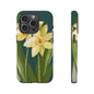 Floral Phone Case - Yellow Daffodil Design, Tough Phone Cover, Spring Decor, Floral Gift, Nature-Inspired Accessories