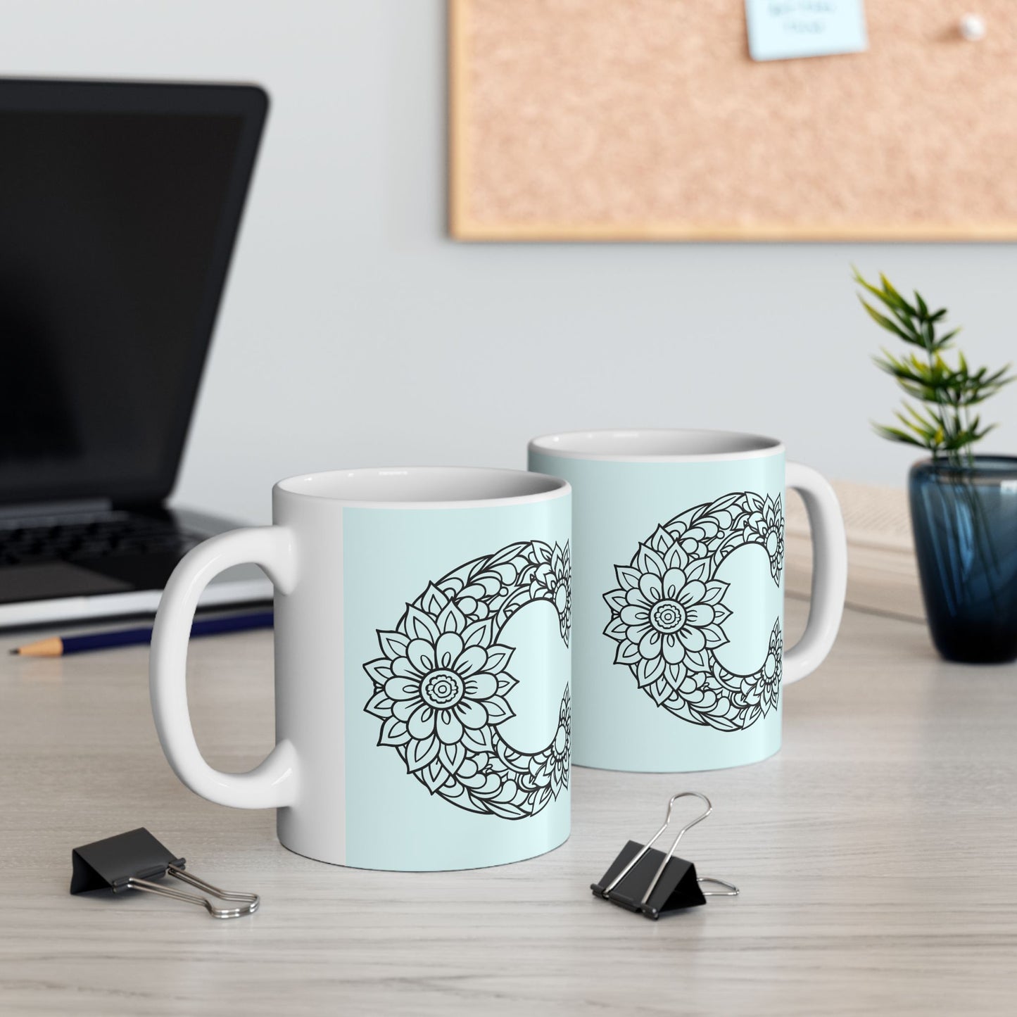 Copy of Mandala Design Ceramic Mug -Letter C Relaxing Gift for Tea Lovers, Coffee Enthusiasts, Home Decor, Perfect for Holidays, Zen Vibe