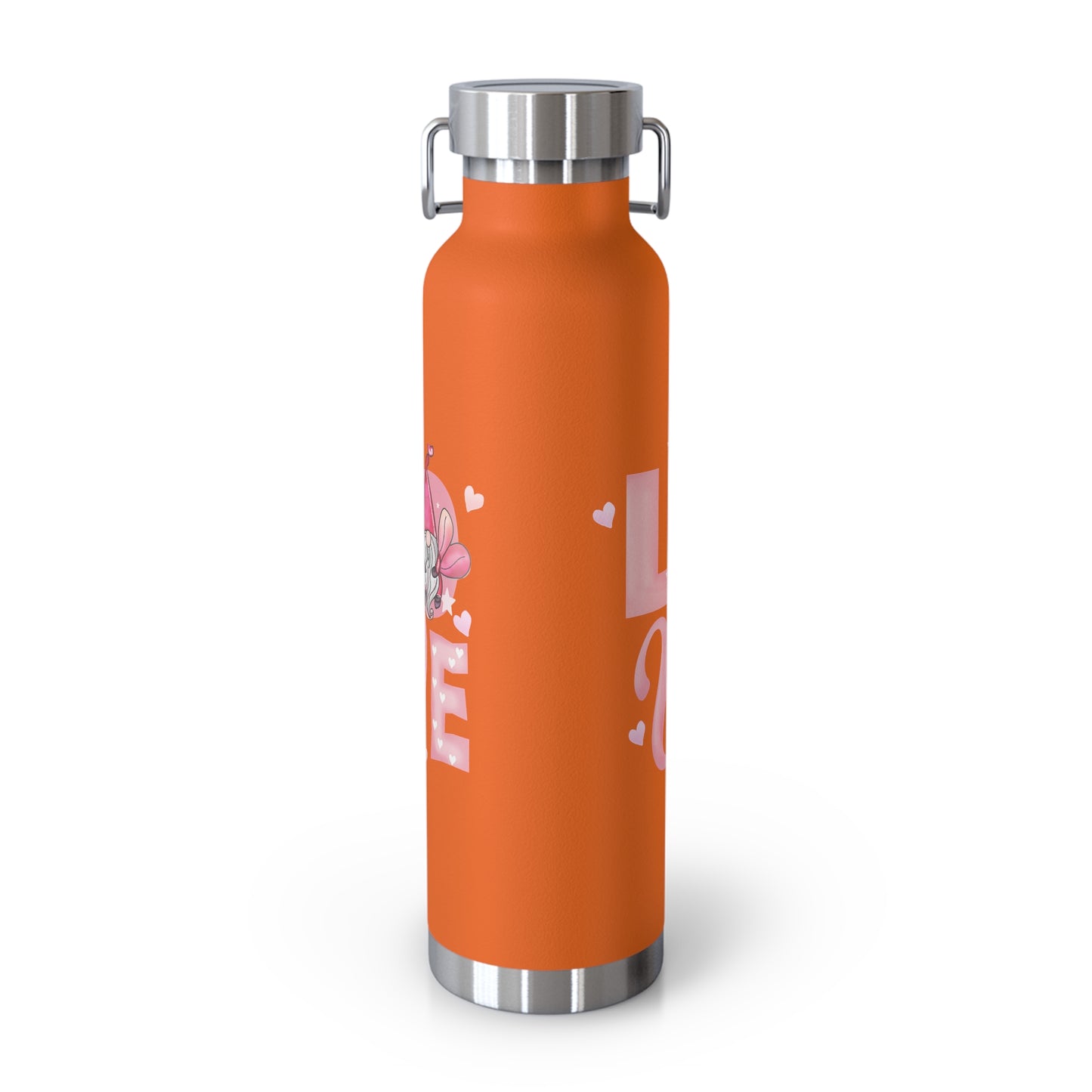 22oz Insulated Bottle — Red 'LOVE' Floral Valentine Water Bottle