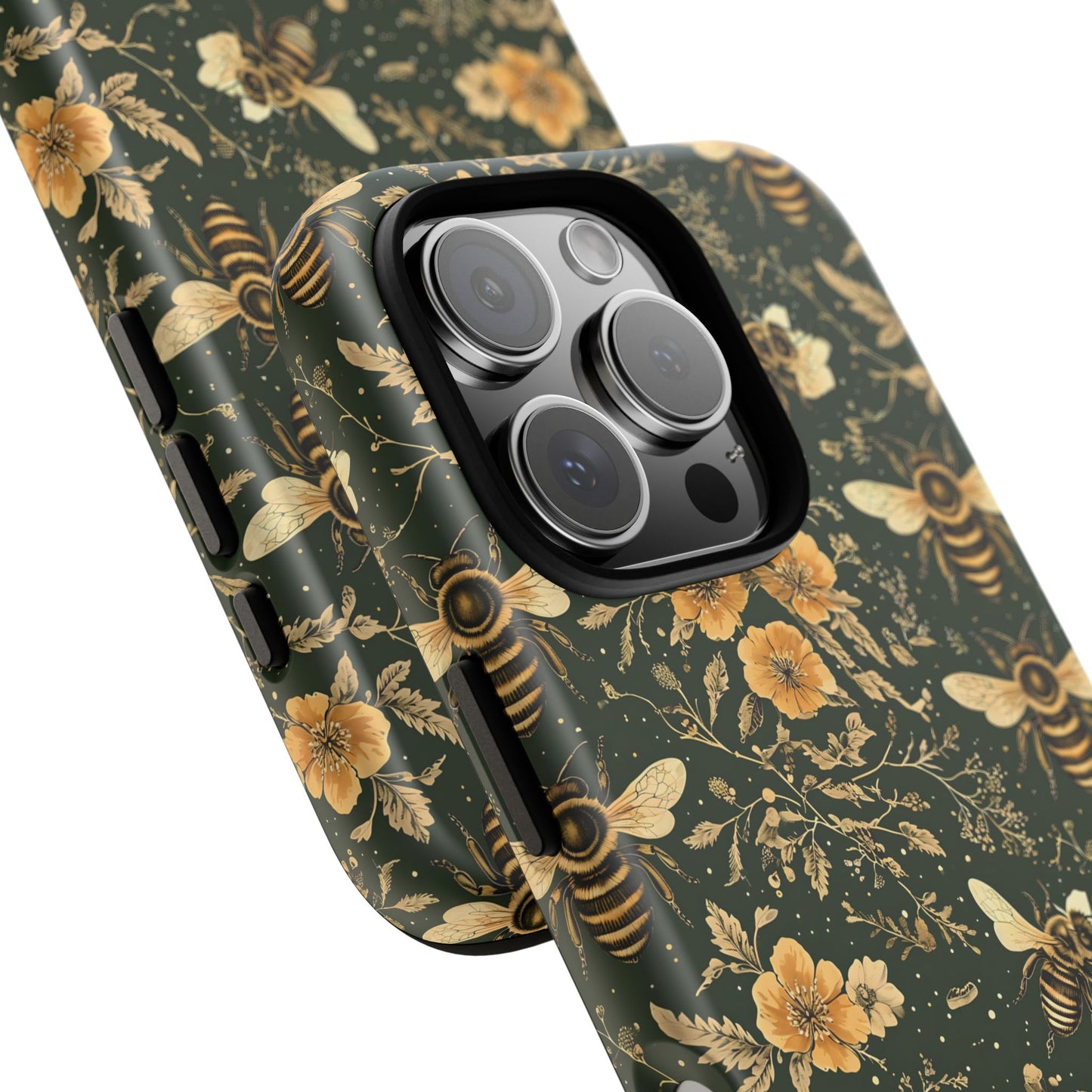 Nature-Inspired Phone Case, Tough Cases for Nature Lovers, Floral Bee Design, Eco-Friendly Gift, Summer Vibes, Trendy Phone Accessory,