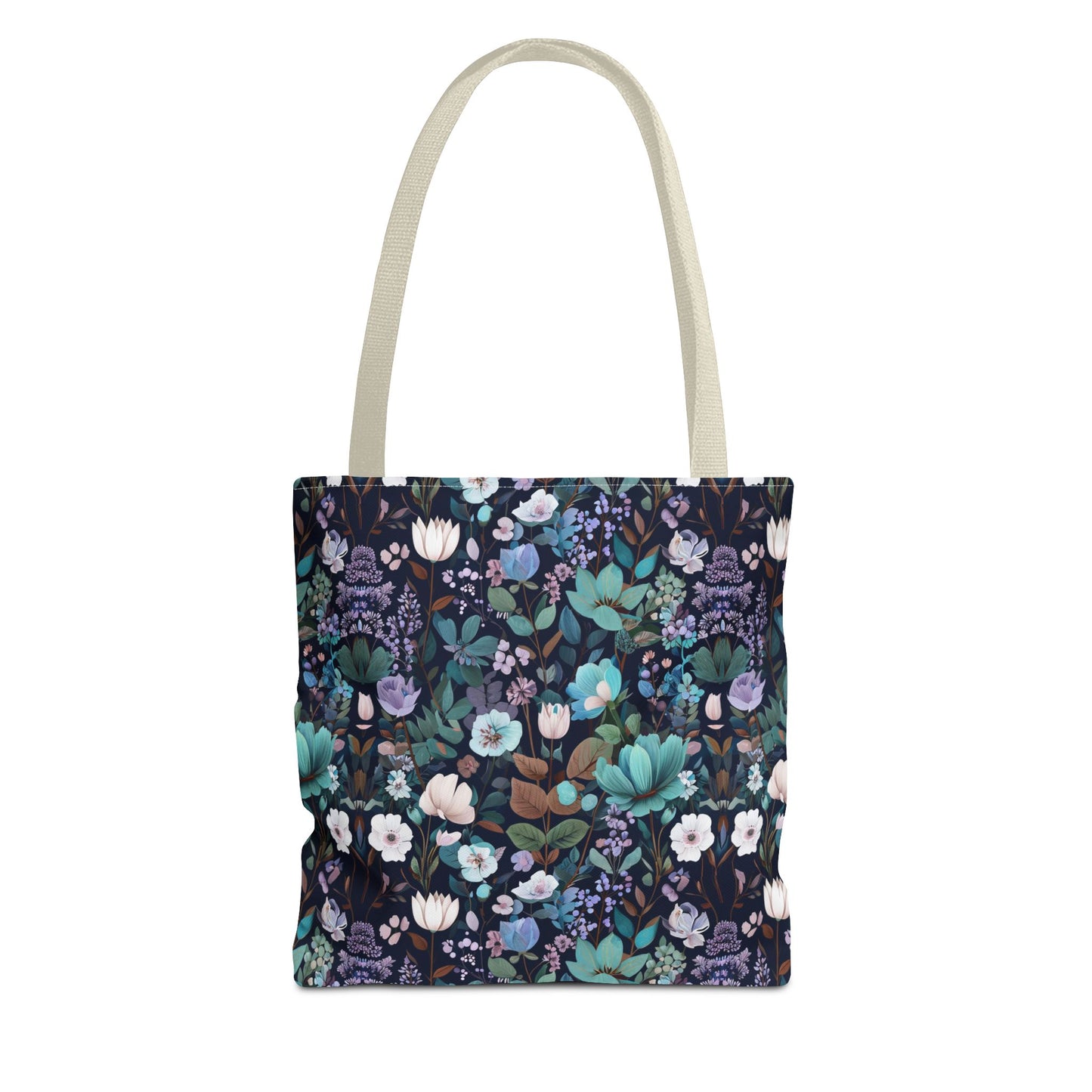 Floral Nightfall Tote Bag — Dark Botanical All-Over Print