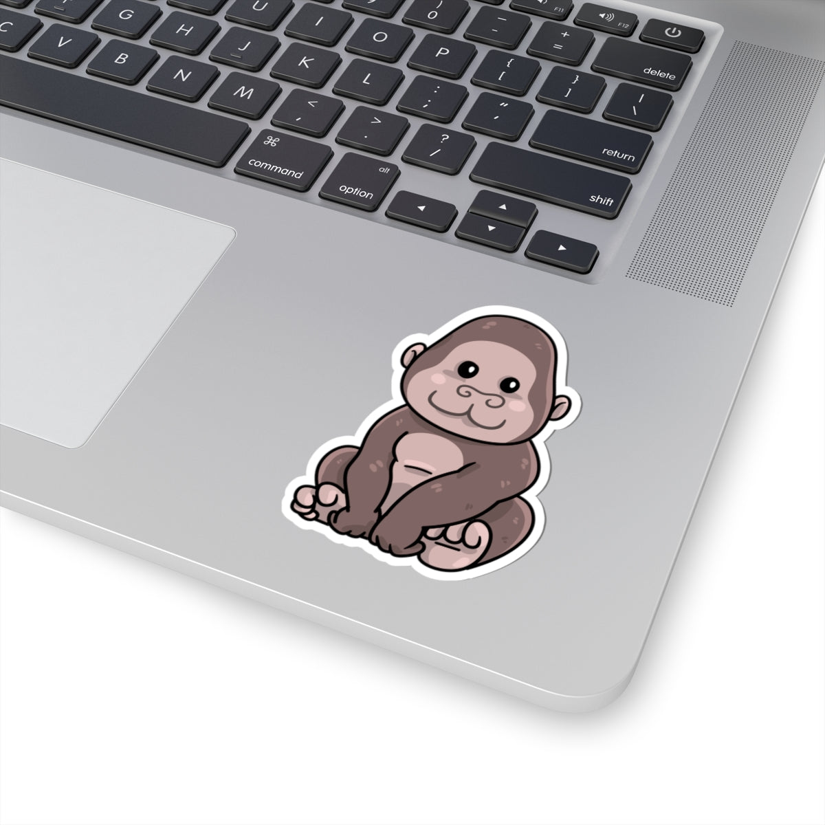 Adorable Gorilla Kiss Cut Stickers, Cute Animal Decor, Laptop Accessories