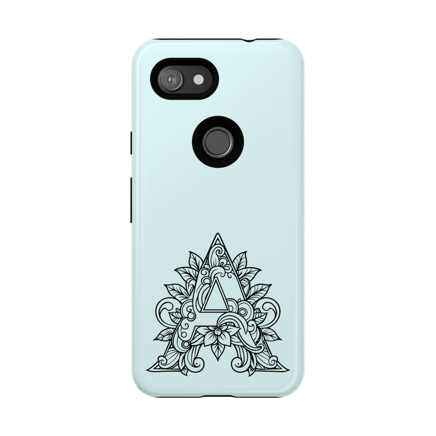 Personalized Tough Phone Case, Floral Monogram Cell Phone Cover, Custom Protective Case, Unique Gift, Birthday, Graduation