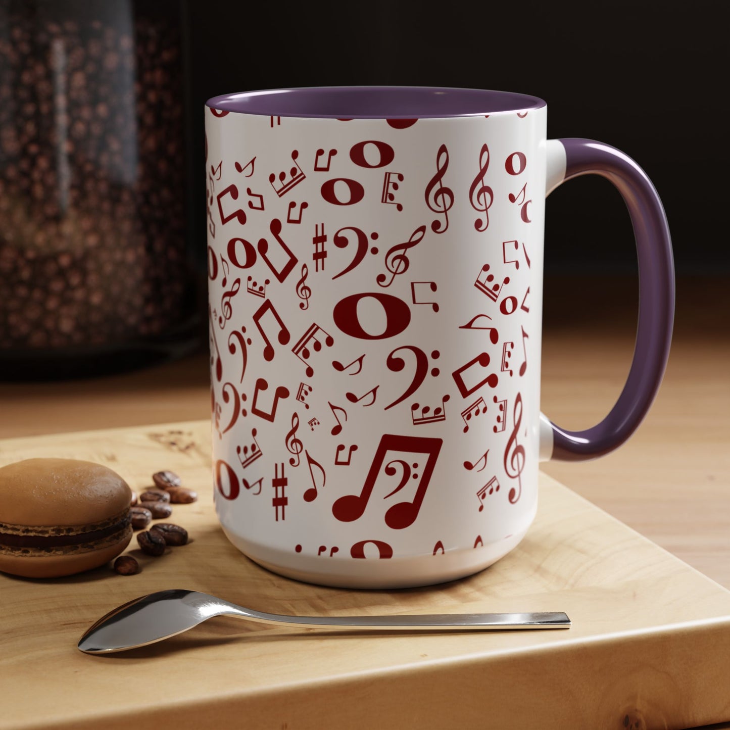 Accent Coffee Mug (11, 15oz) - Musical Notes