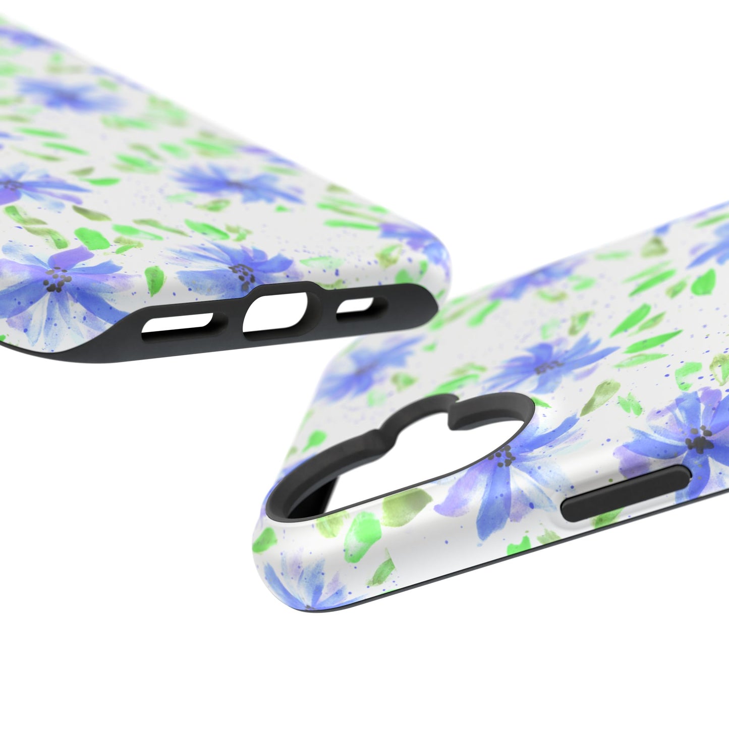 Floral Blue Watercolor Phone Case — Magnetic Impact-Resistant