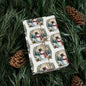 Gift Wrap Paper — Vintage Snowman Wreath Pattern (Holiday Wrapping Sheets)