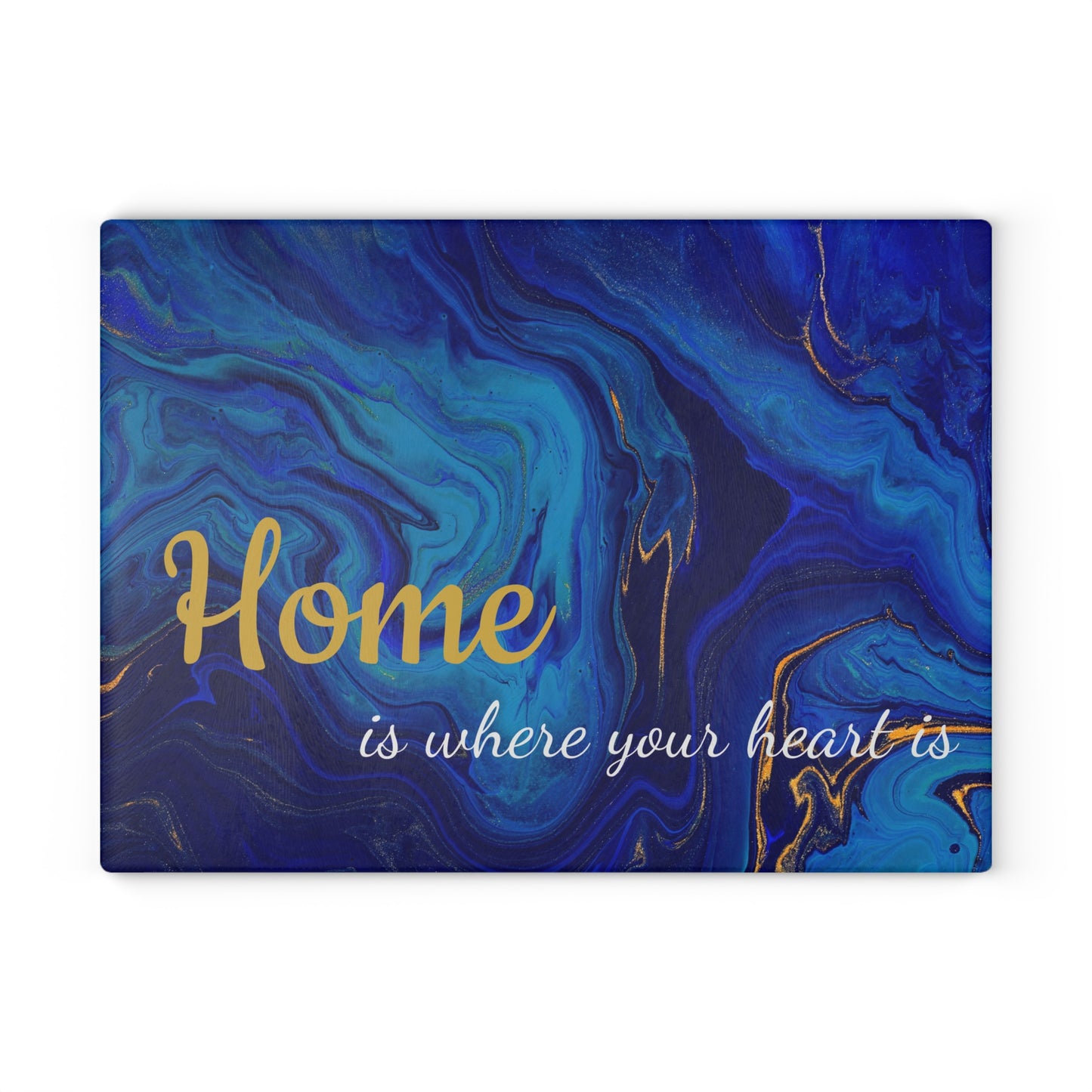 Home is Where Your Heart Is Glass Cutting Board, Kitchen Decor, Gift for Housewarming, Unique Home Gift, Elegant Kitchen Accessory