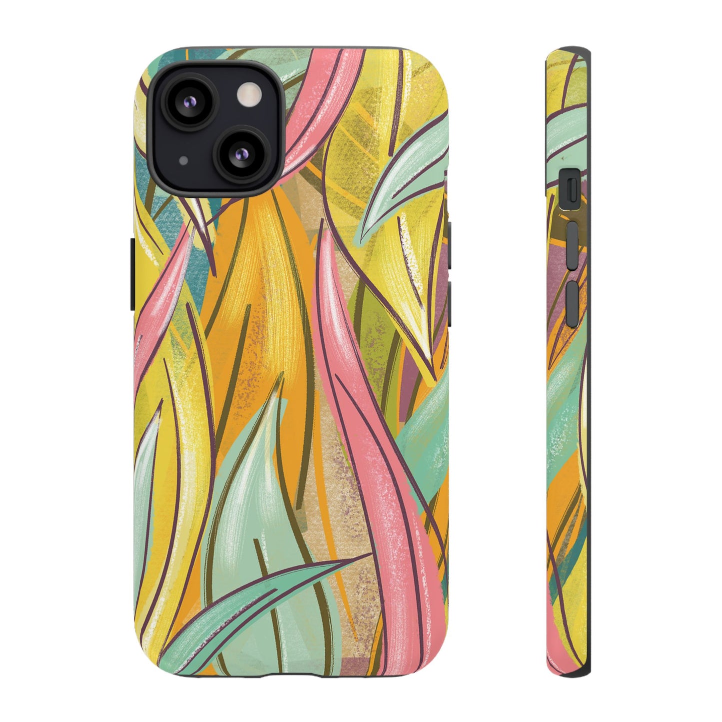 Vibrant Phone Case with Colorful Leaf Design, Tough Cases for Nature Lovers, Eco-Friendly Gift, Summer Vibes, Floral Phone Cover