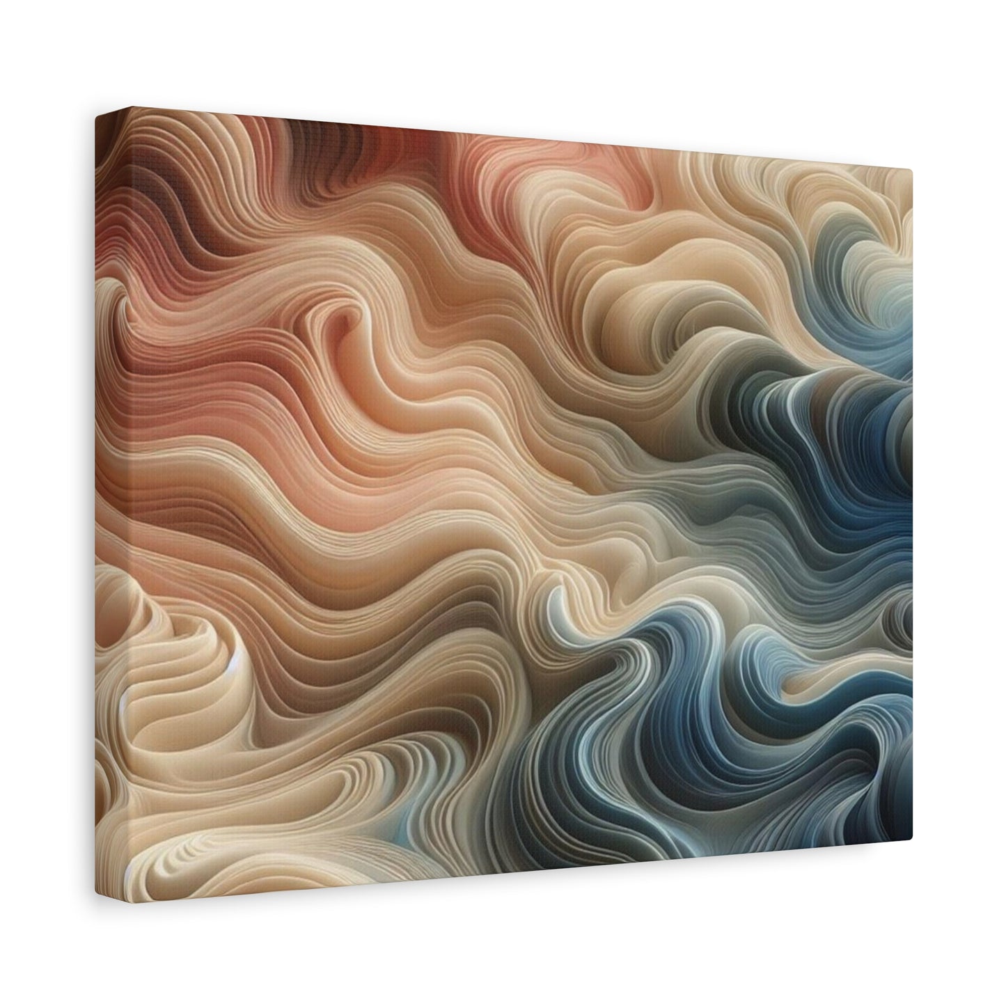 Abstract Swirl Matte Canvas Wall Art — Fluid Earth Tones, Stretched 1.25"