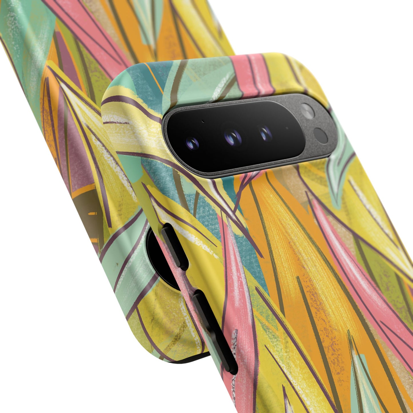 Vibrant Phone Case with Colorful Leaf Design, Tough Cases for Nature Lovers, Eco-Friendly Gift, Summer Vibes, Floral Phone Cover