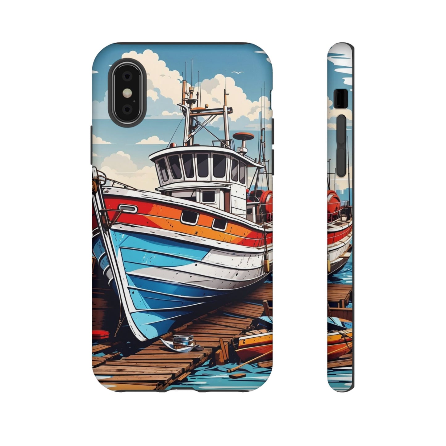 Colorful Fishing Boat Phone Case | Nautical Gift, Marine Design, Coastal Aesthetic, Summer Vibes, Sea Lover's Accessory