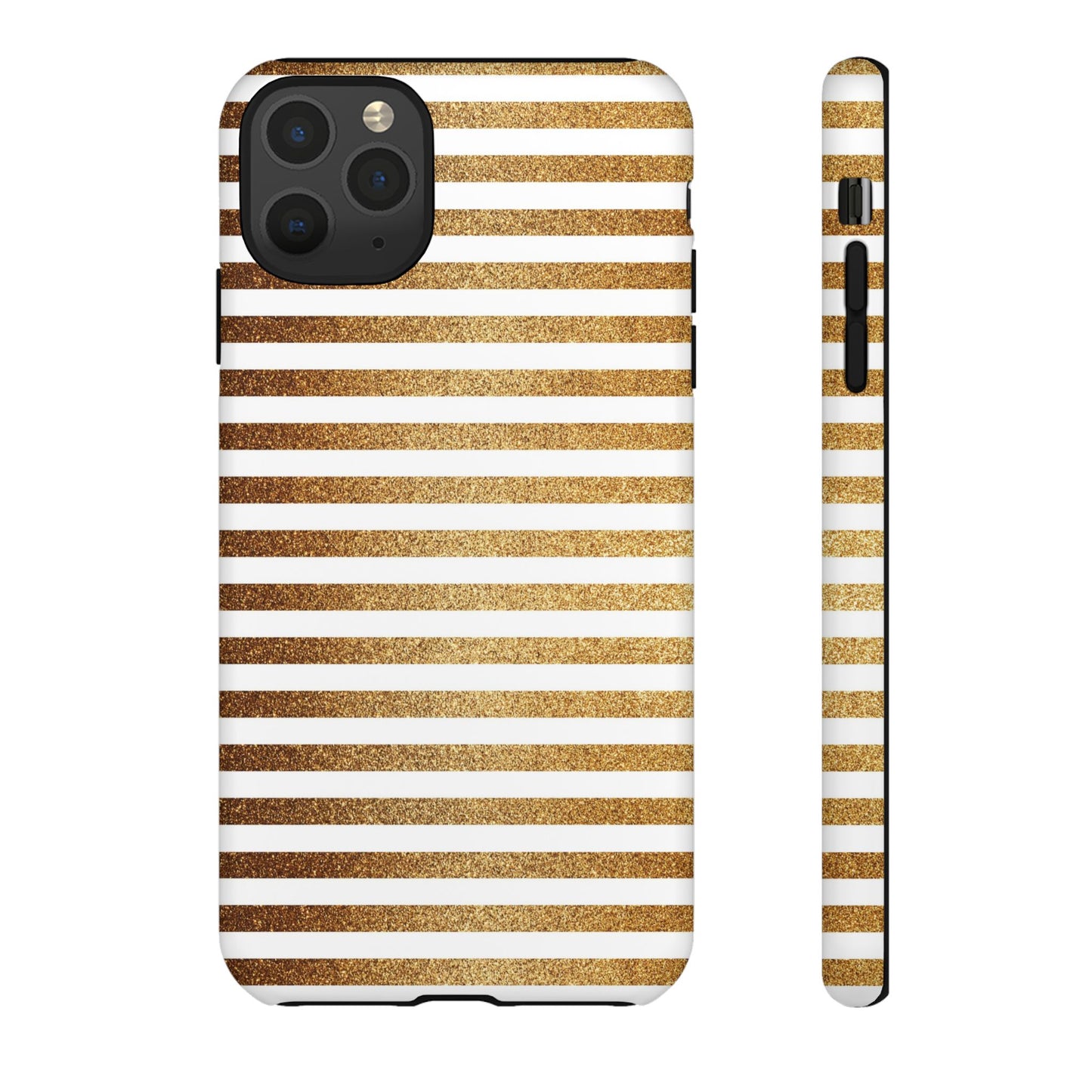 Glamorous Gold Striped Phone Case | Tough Cases, Stylish Phone Cover, Chic Accessories, Gift for Her, Fashionable Tech