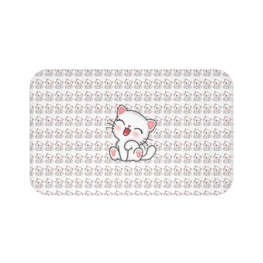 Cute Cat Bath Mat, Adorable Kitty Bath Decor, Cat Lover Gift, Bathroom Accessory, Fun Cat Design for Kids, Cozy Home Decor