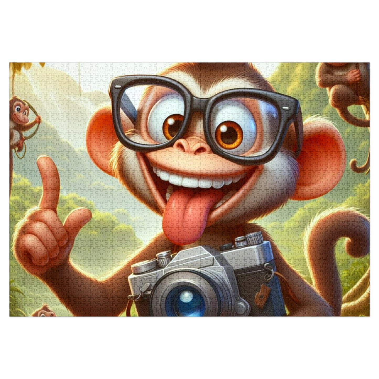 Fun Monkey Jigsaw Puzzle with Tin, Kids Puzzle, Family Game Night, Educational Activity, Gifts for Kids, Animal Themed Puzzle