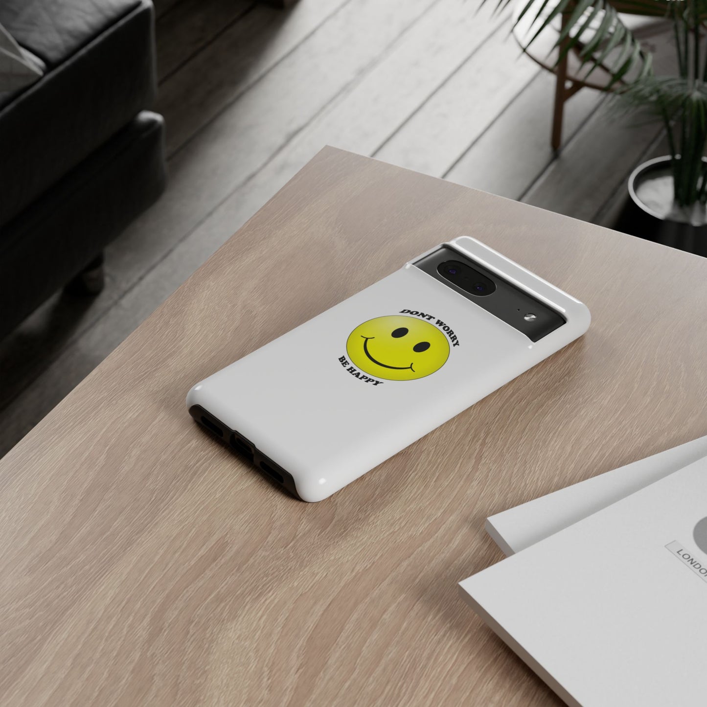 Happy Face Phone Case, Tough Cases, Don’t Worry, Be Happy, Cute Gift for Friends, Positive Vibes, Fun Mobile Accessories