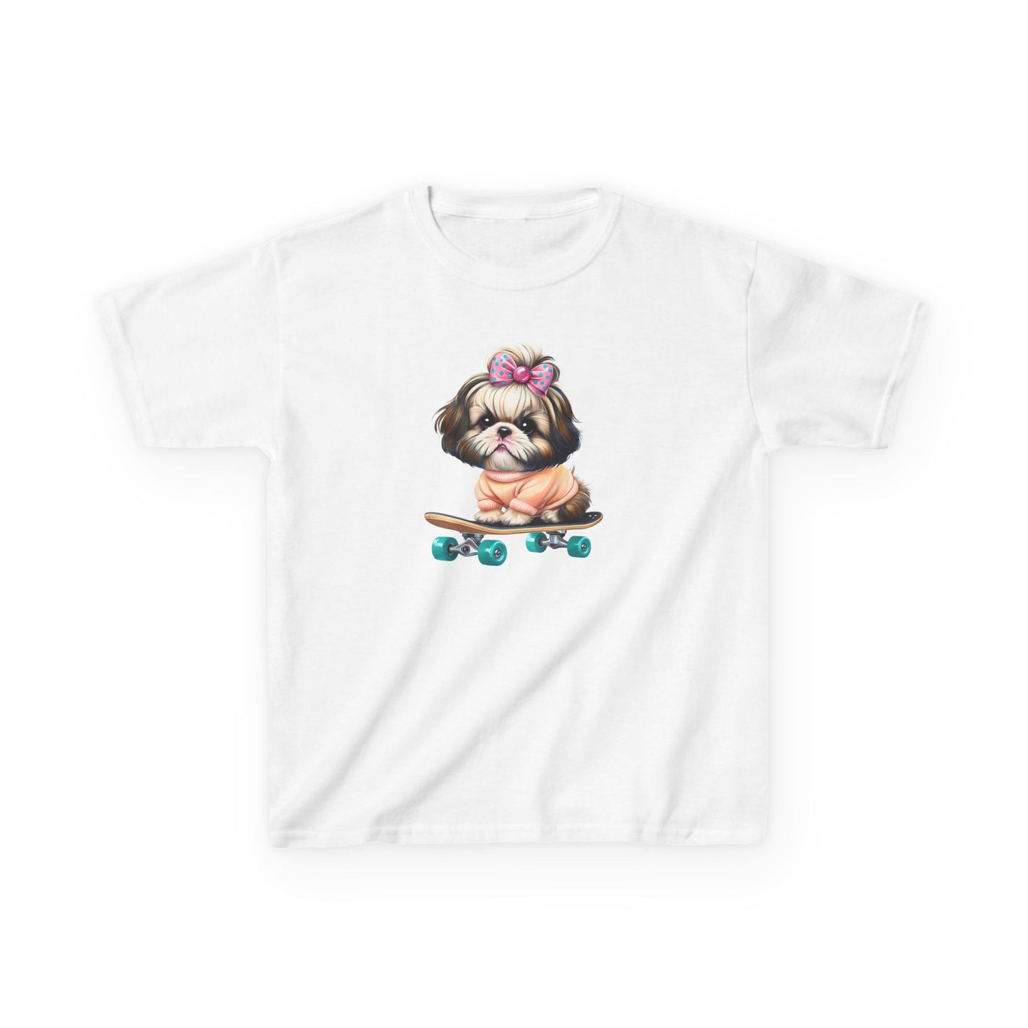 Cute Puppy Skateboard Kids Tee
