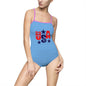 USA Themed Women's One-Piece Swimsuit, Summer Swimwear, Patriotic Beachwear, Ideal for Pool Party, 4th of July Celebration, Vacation Attire