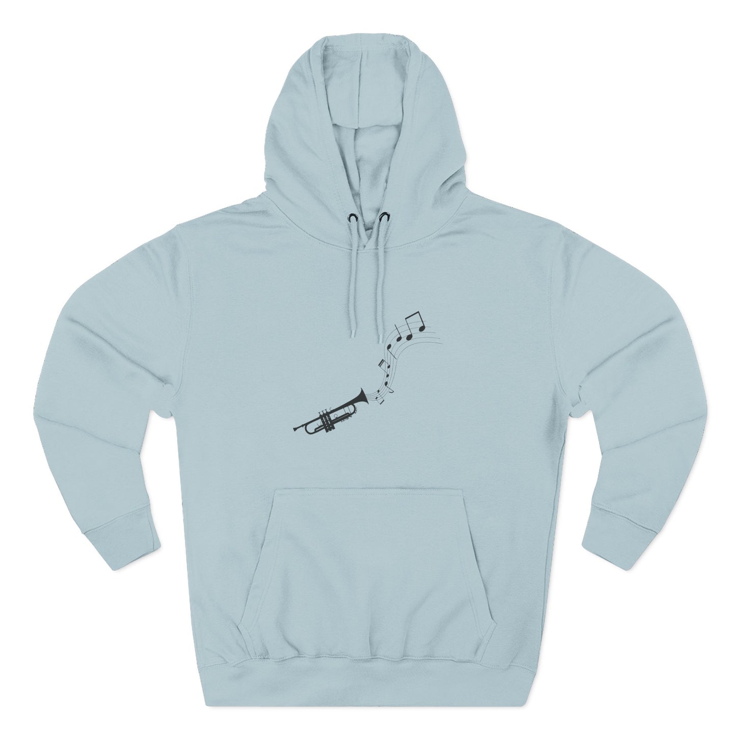 Trumpet Music Notes Hoodie — Minimalist Jazz Instrument Pullover