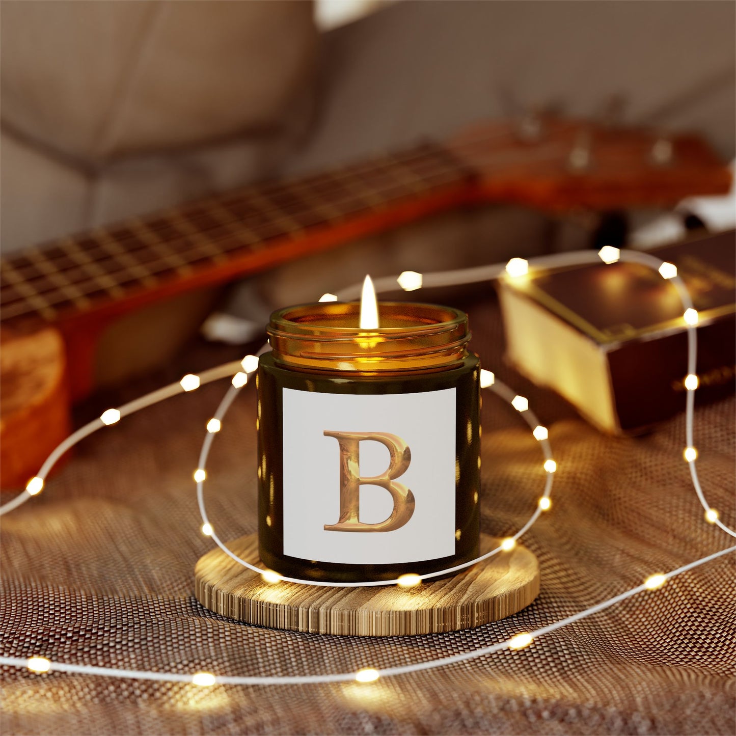 Scented Candle: Personalized Luxury Candle Gift Letter B