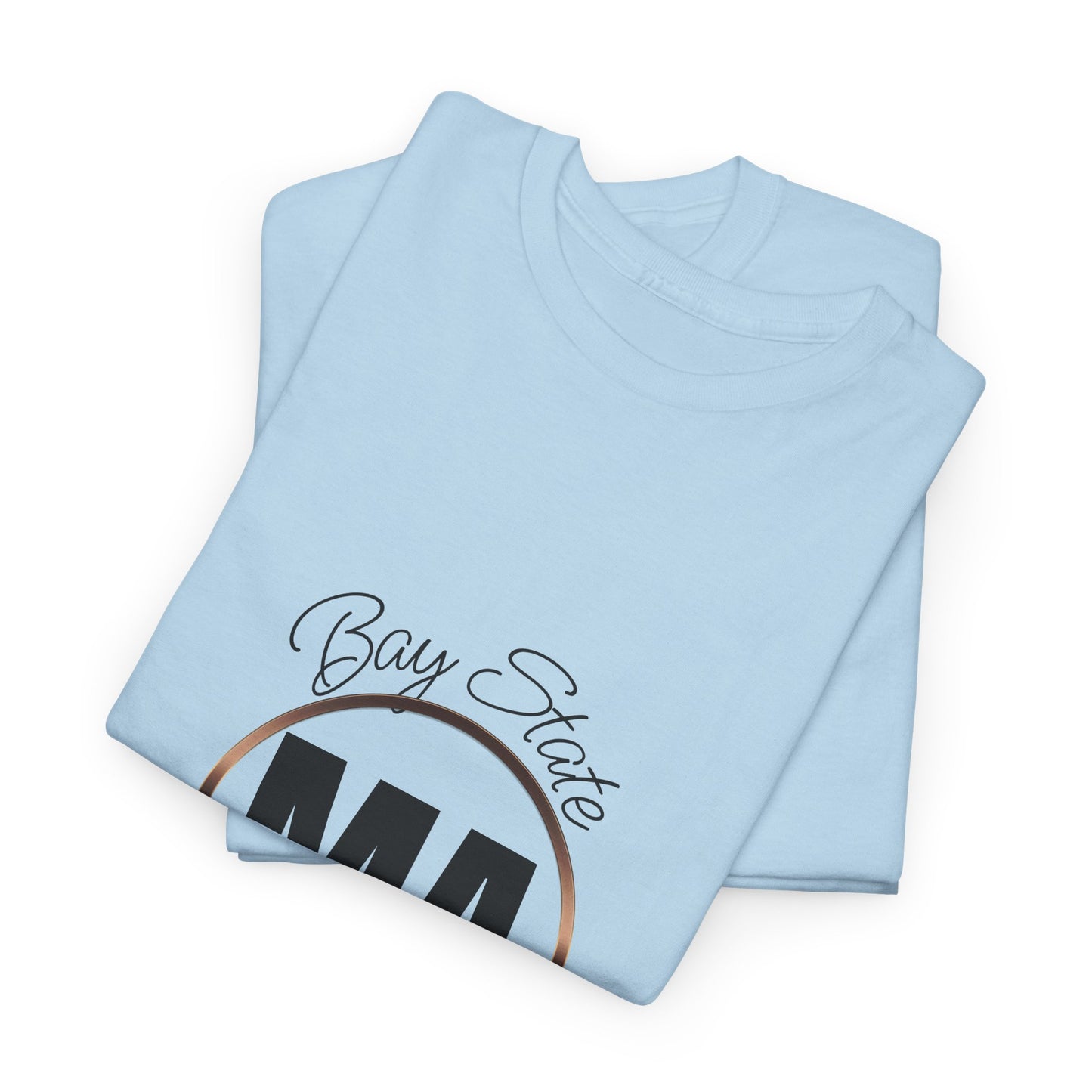 Unisex Heavy Cotton Tee with Massachusetts Design, Casual Wear, Gift for Him/Her, Travel Souvenir, Vintage Style