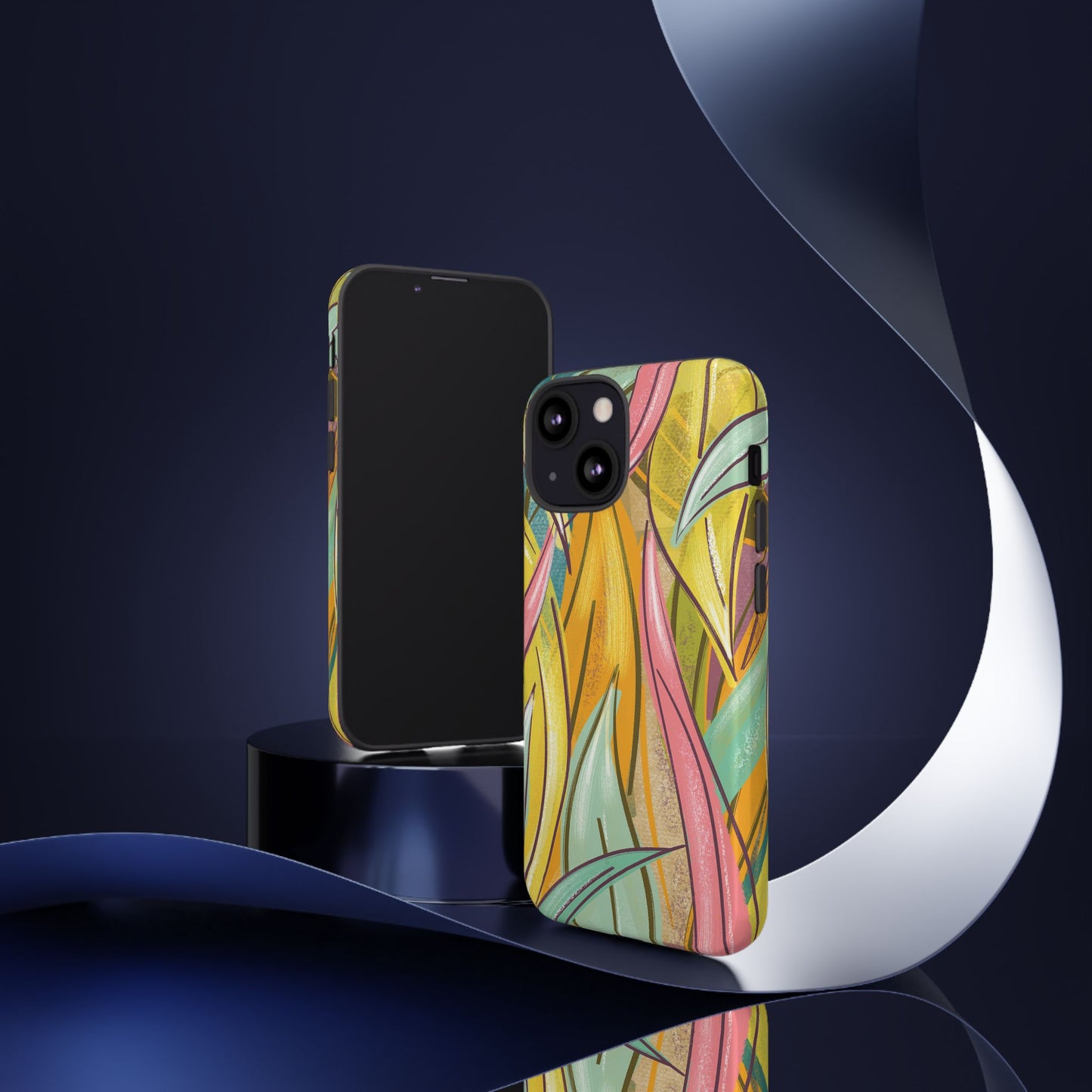 Vibrant Phone Case with Colorful Leaf Design, Tough Cases for Nature Lovers, Eco-Friendly Gift, Summer Vibes, Floral Phone Cover