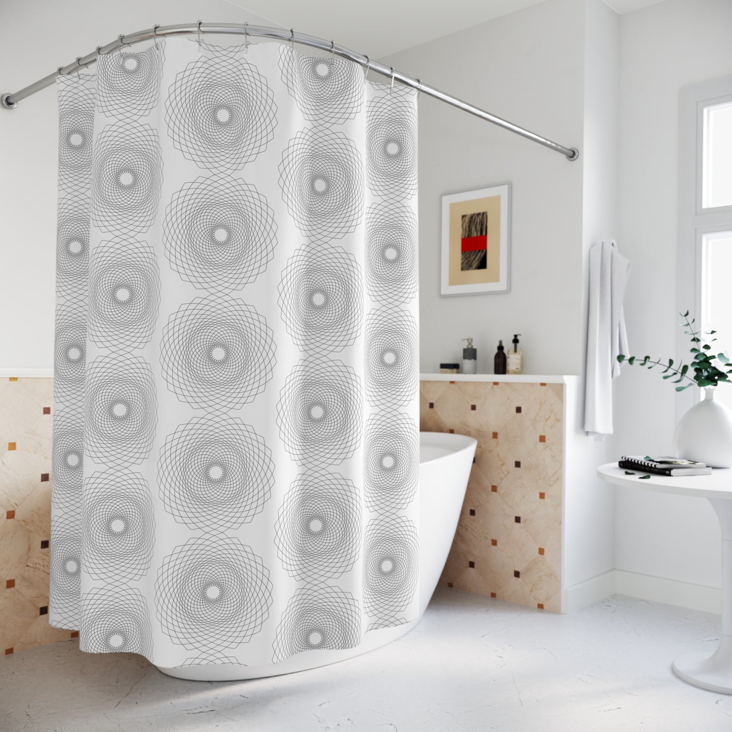 Modern Geometric Shower Curtains, Stylish Bathroom Decor, Minimalist Home Accent, Chic Gift Idea, Contemporary Design